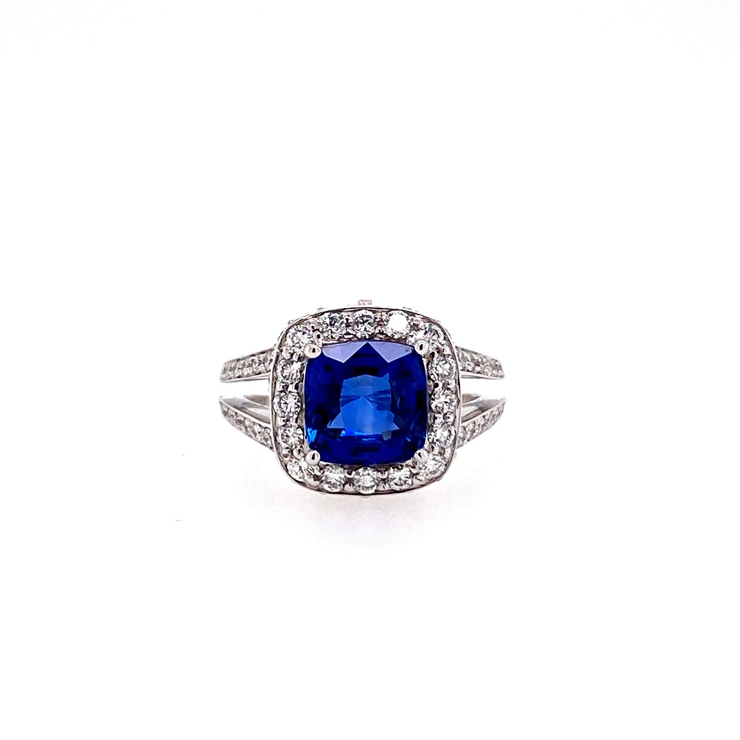 Christopher Designs Blue Sapphire and Diamond Ring