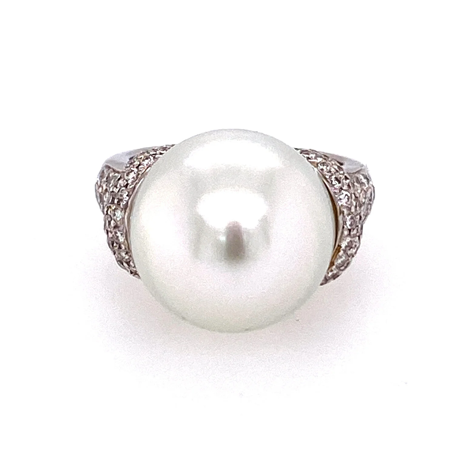 South Sea and Pave Diamond Ring