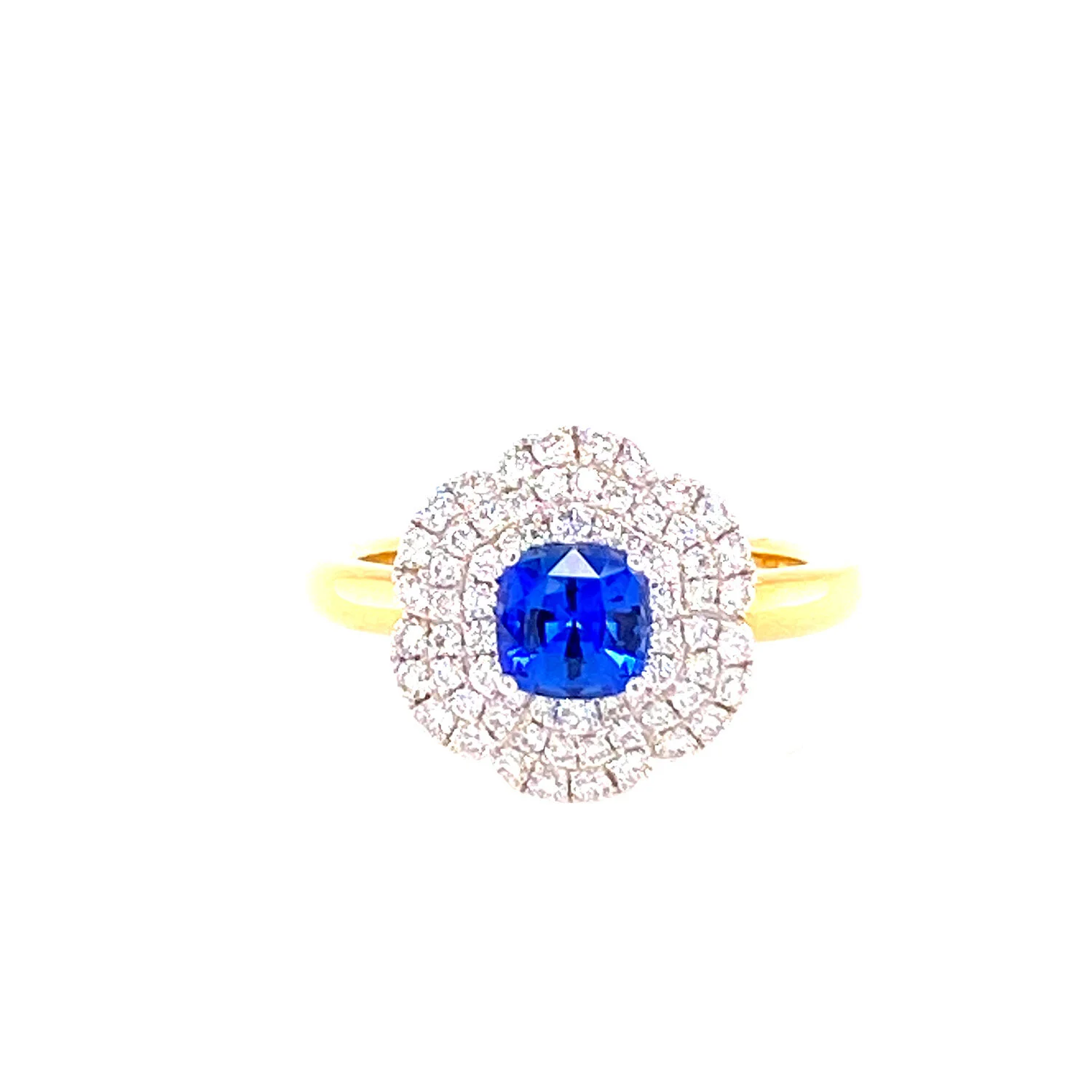 Spark Blue Sapphire and Diamond Ring