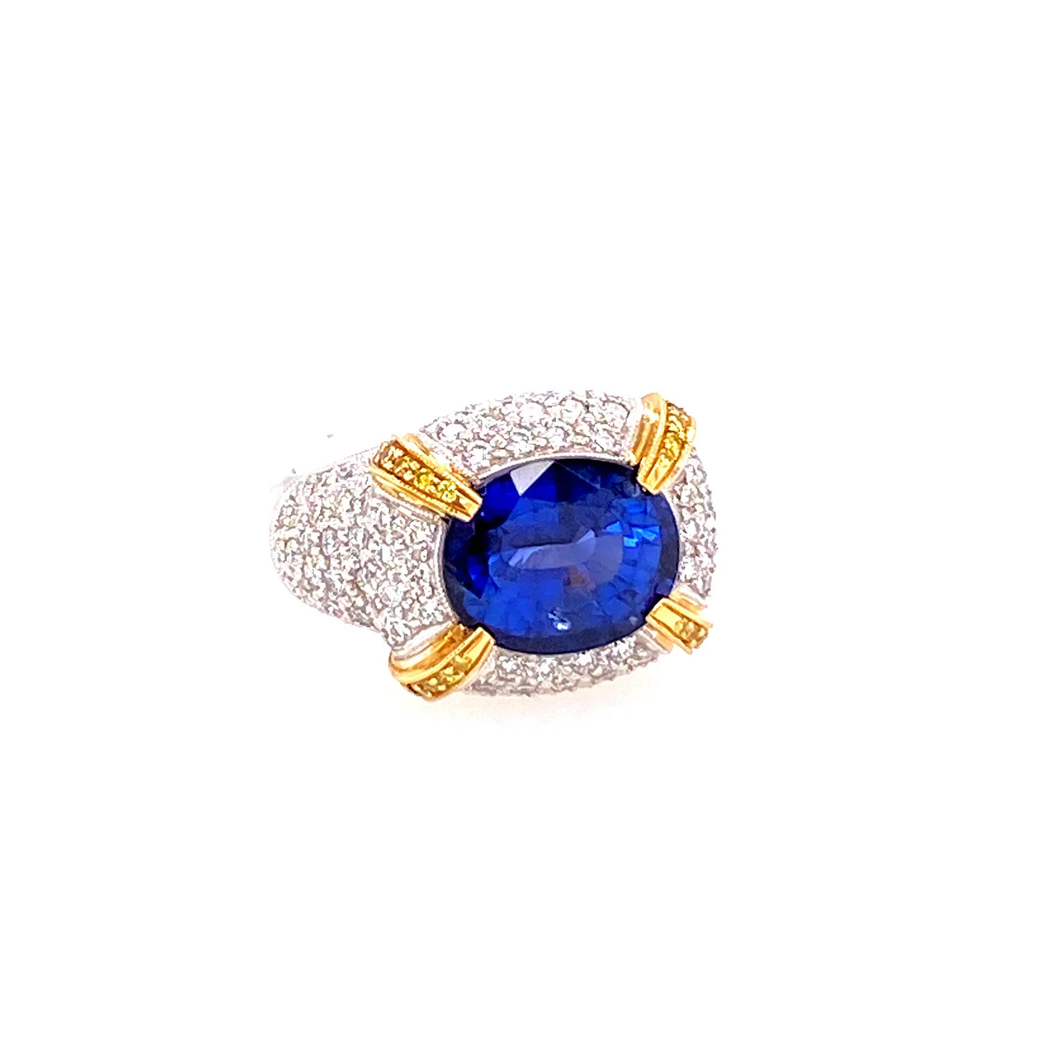Simon G Blue Sapphire Pave Diamond Ring