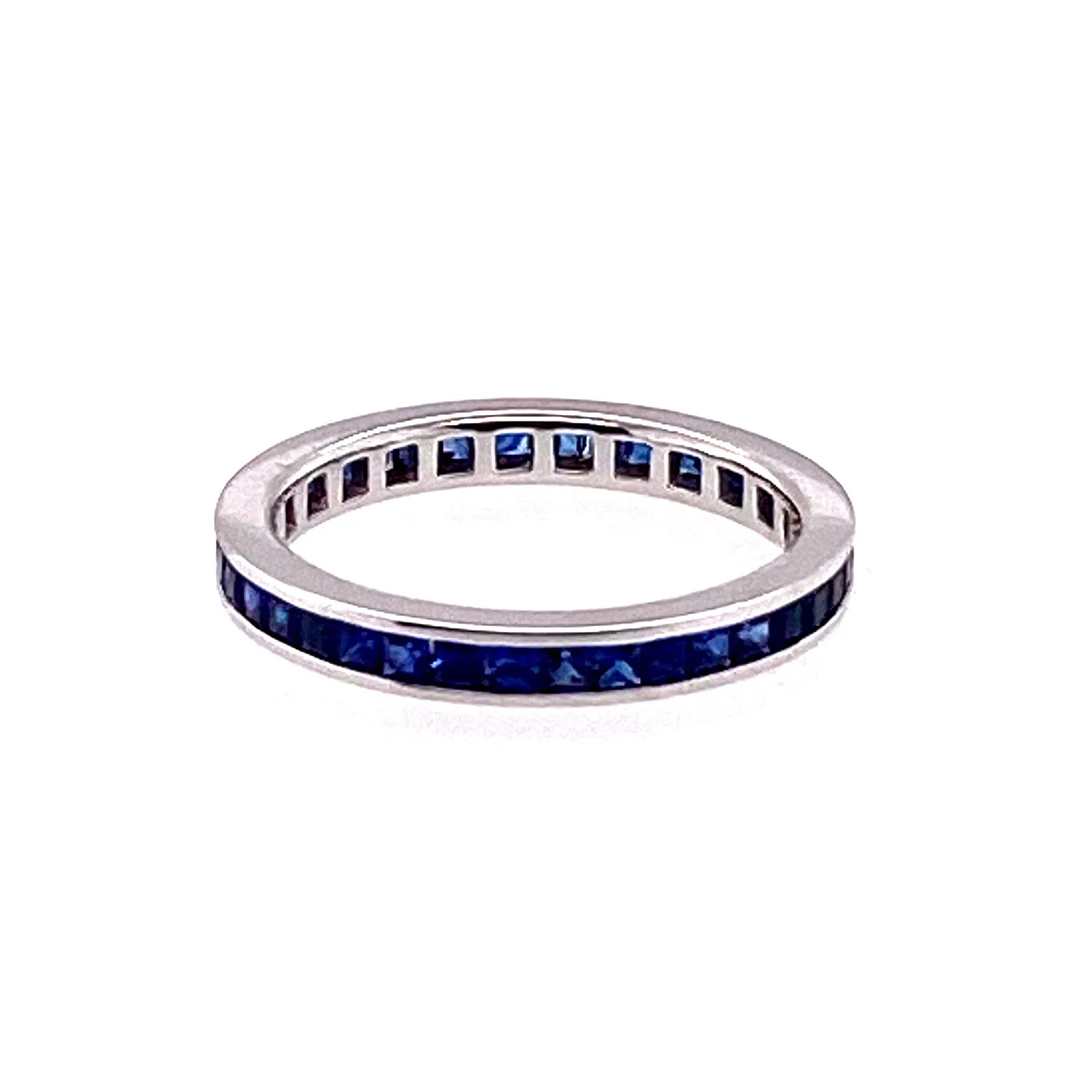 Blue Sapphire Channel Set Eternity Band