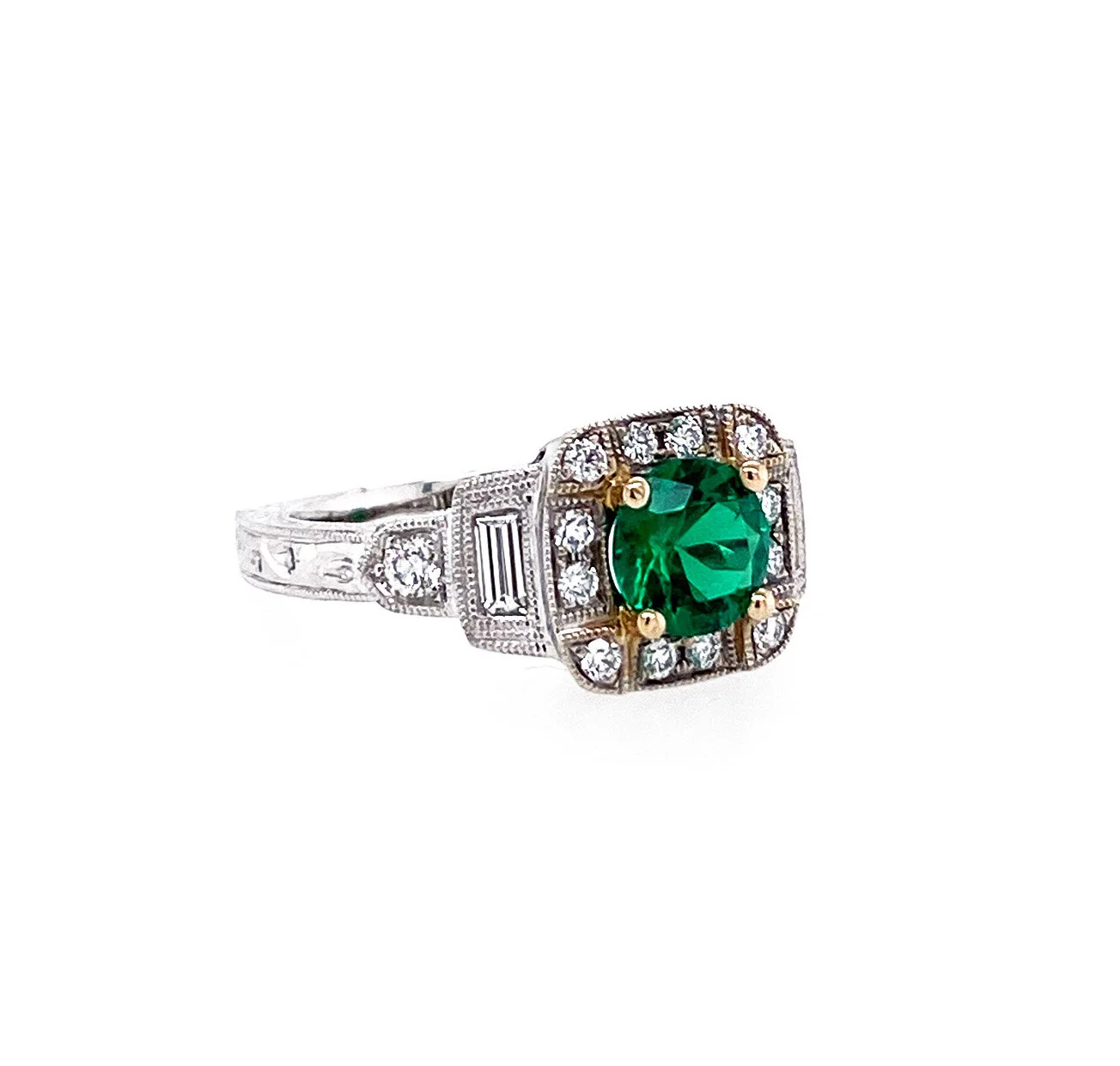 James Breski Emerald and Diamond Ring