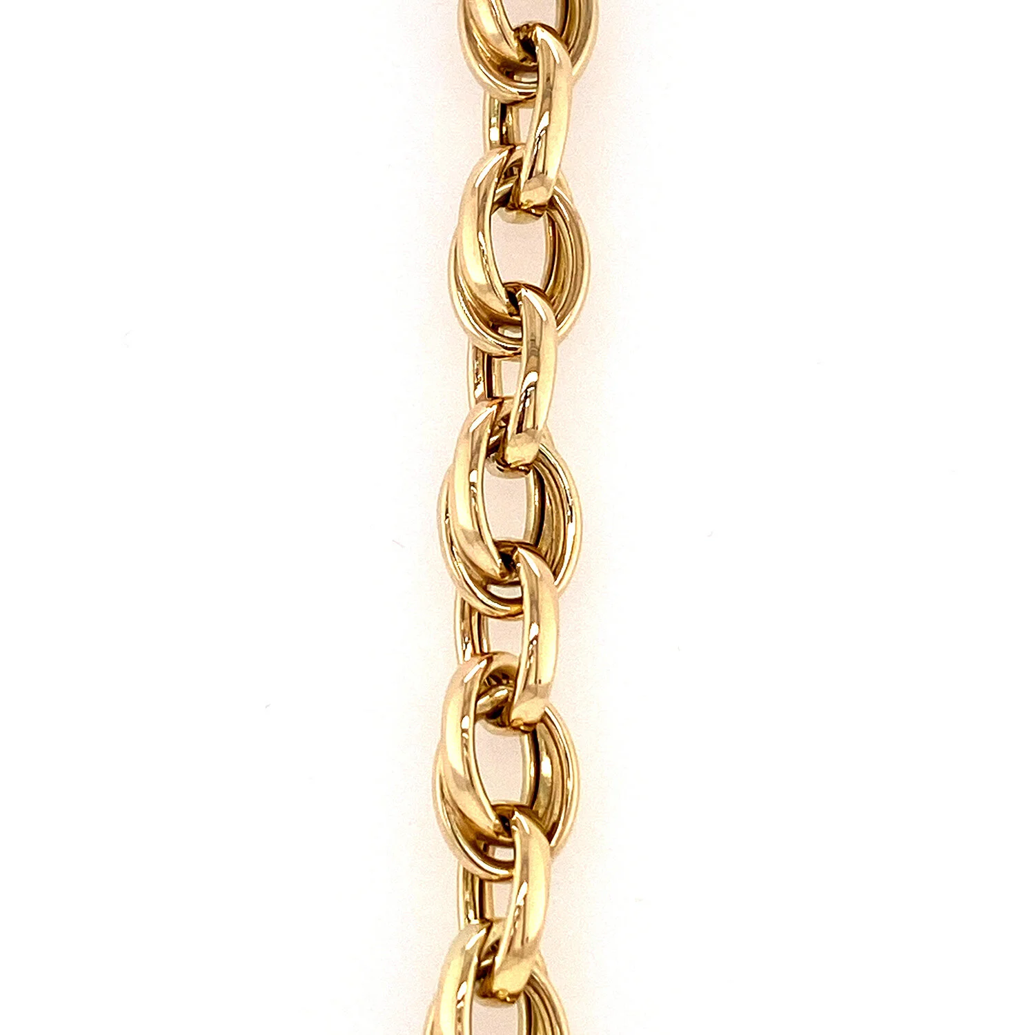 Single Double Oval Link Gold Bracelet 11.5g
