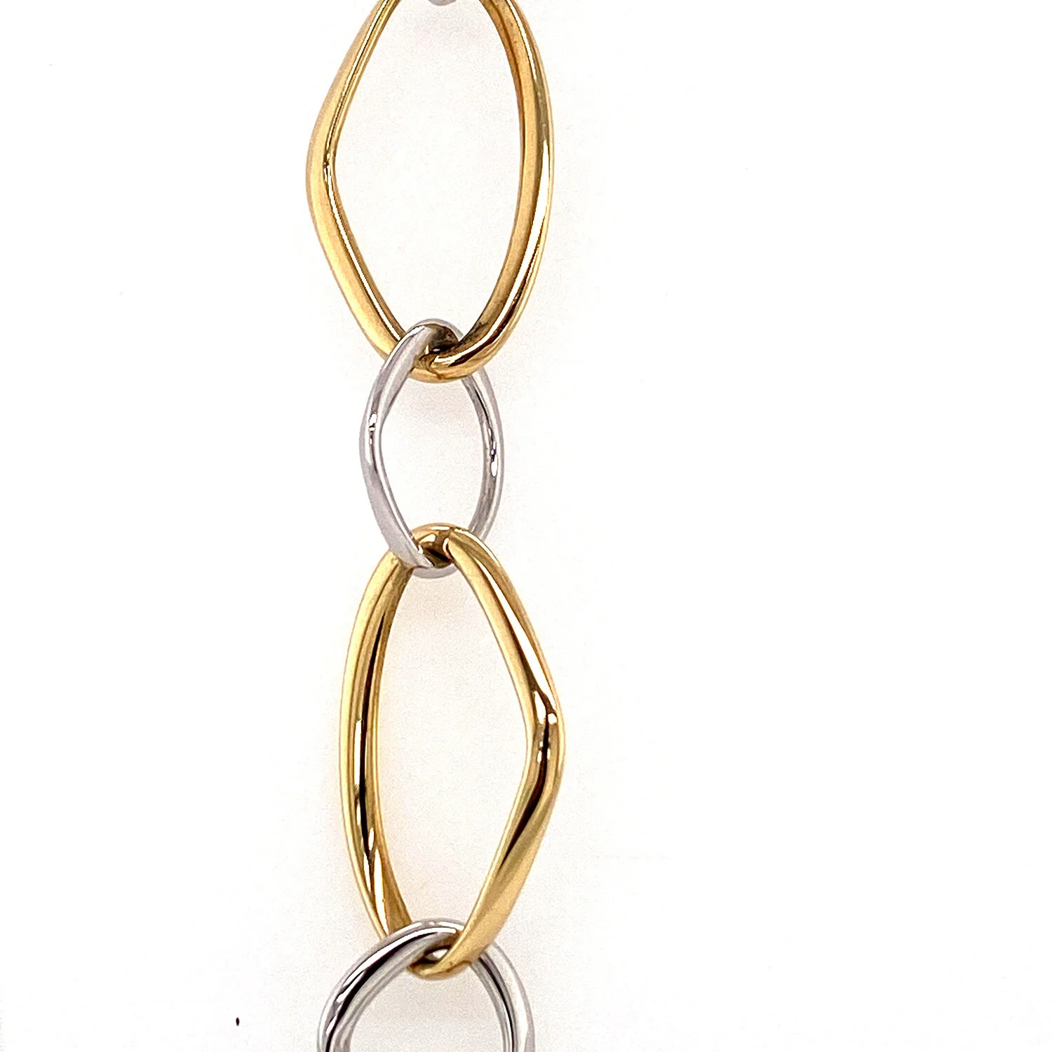 Two Toned Alternating Open Link Bracelet