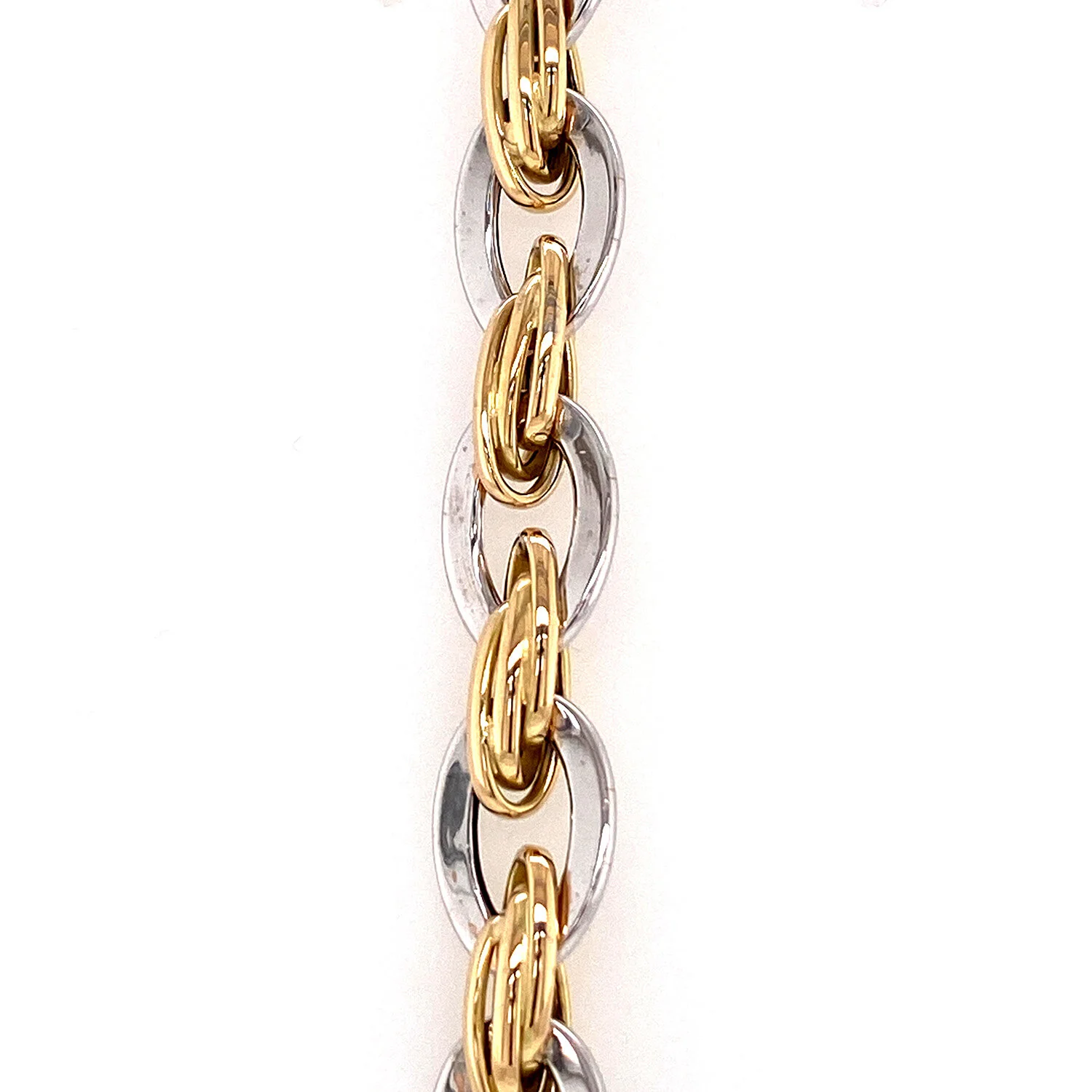 Two Toned Open Oval Link Bracelet