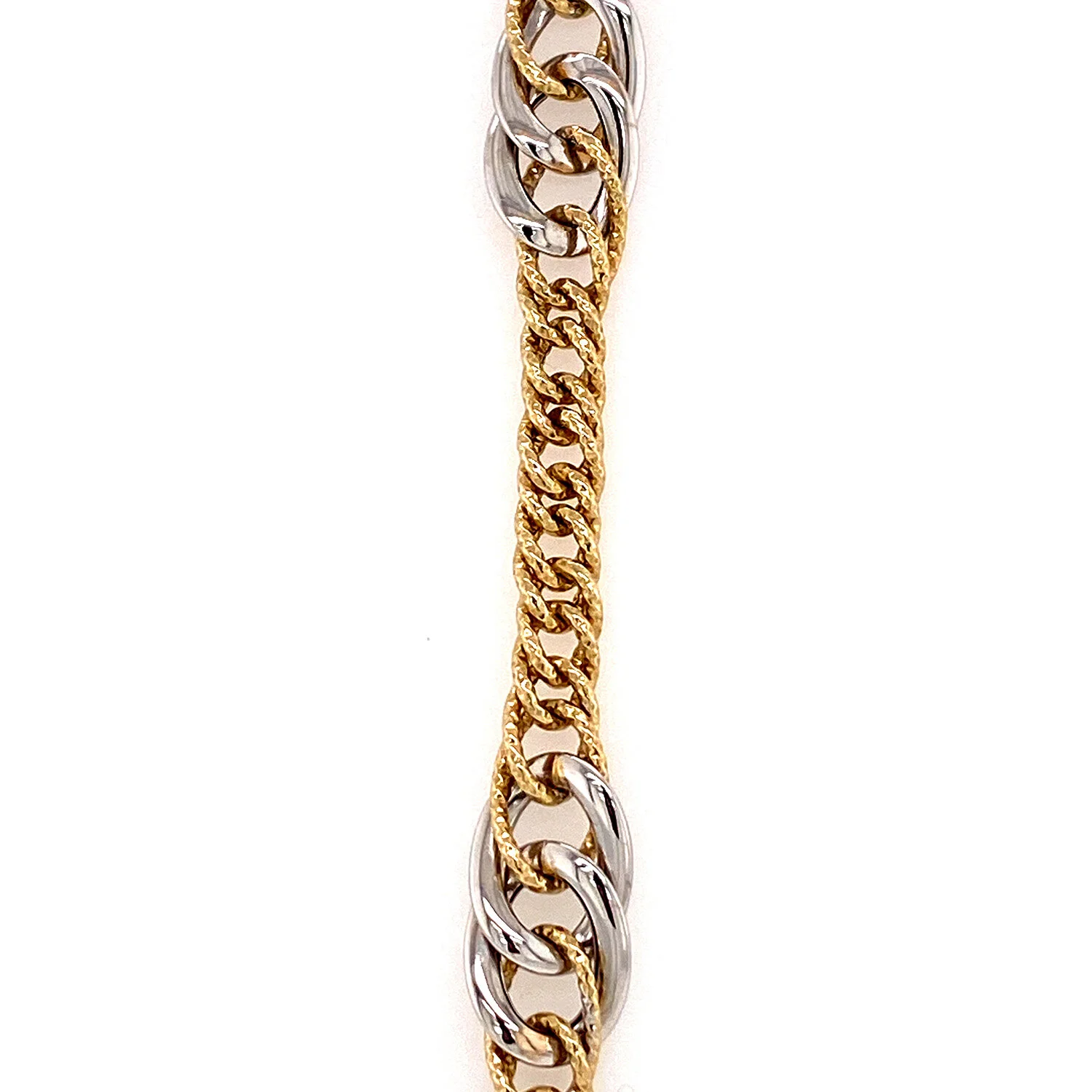 Two Toned Hollow Curb Link Bracelet