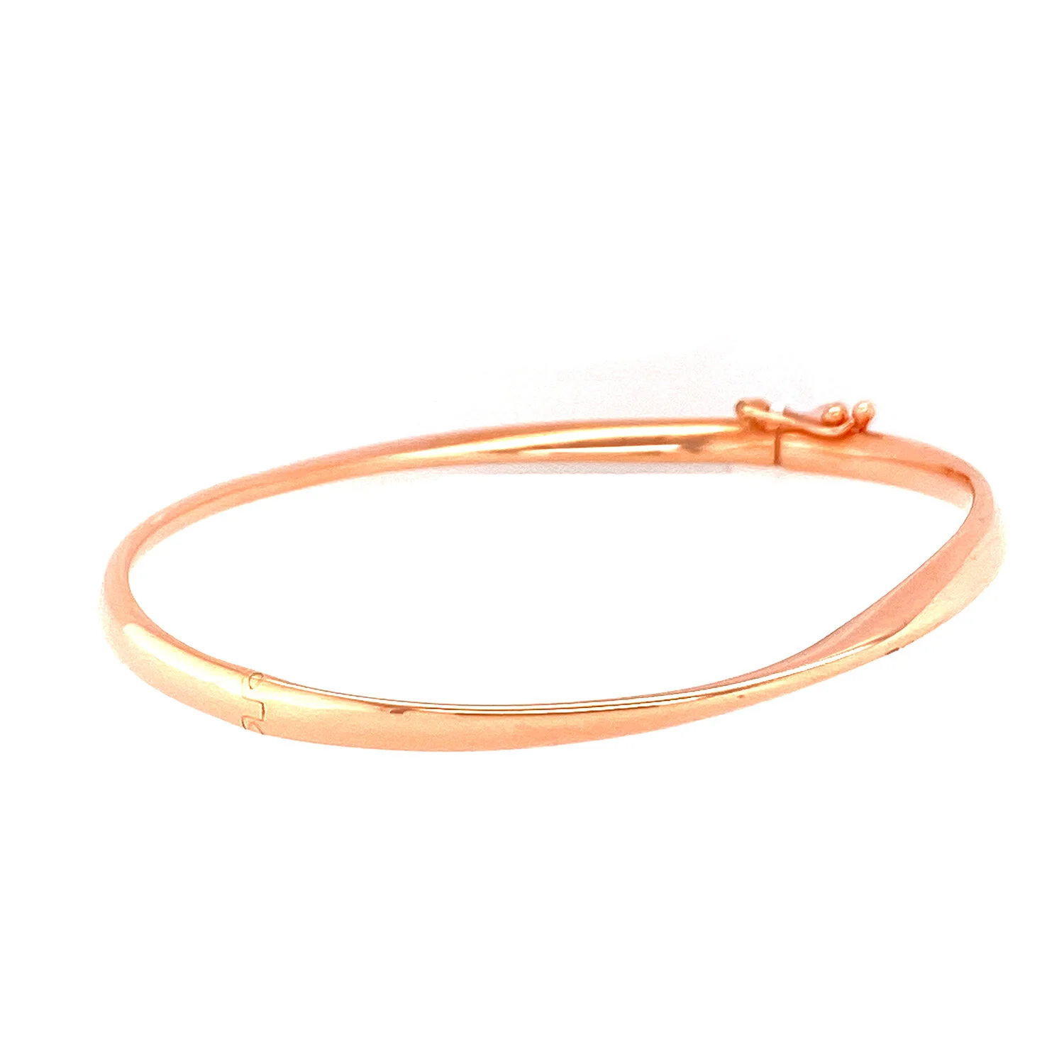 Rose Gold Twist Stackable Hinged Bangle