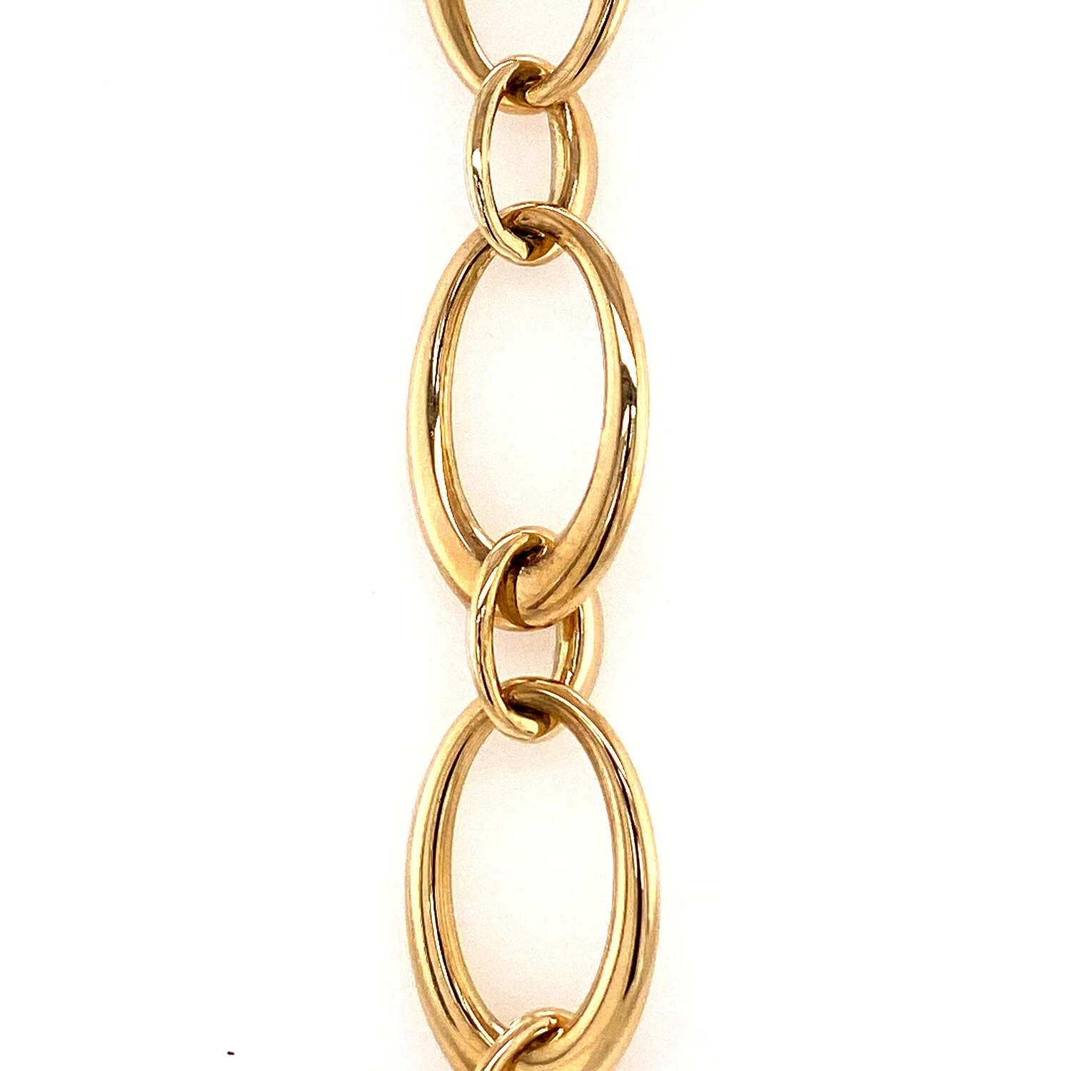 Yellow Gold Open Oval Link Bracelet