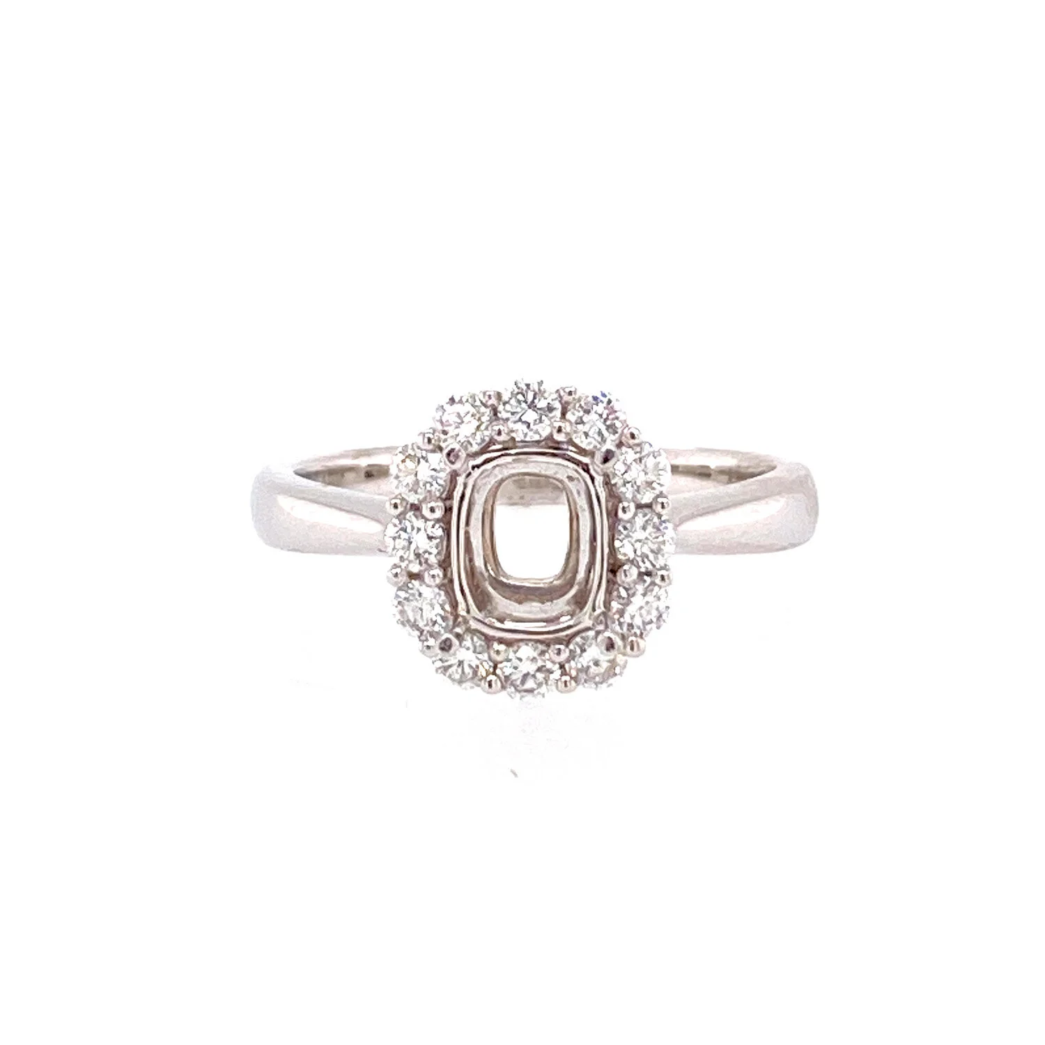 18K White Gold Diamond Halo Remount