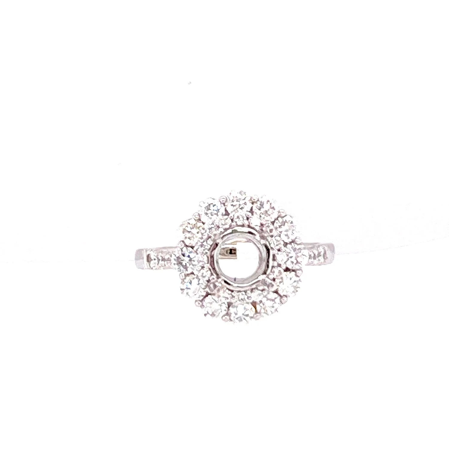 14K White Gold Double Halo Diamond Remount
