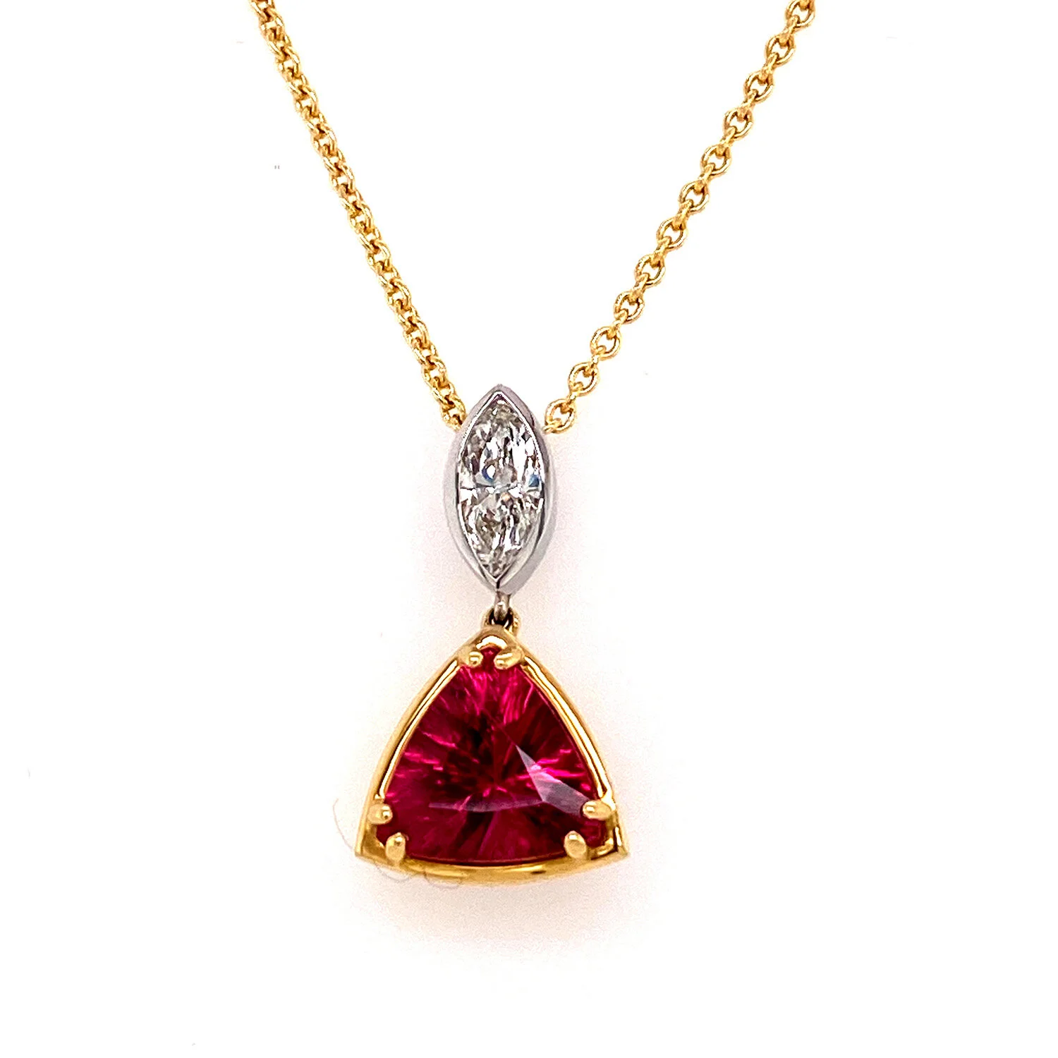 Rubellite And Diamond Pendant