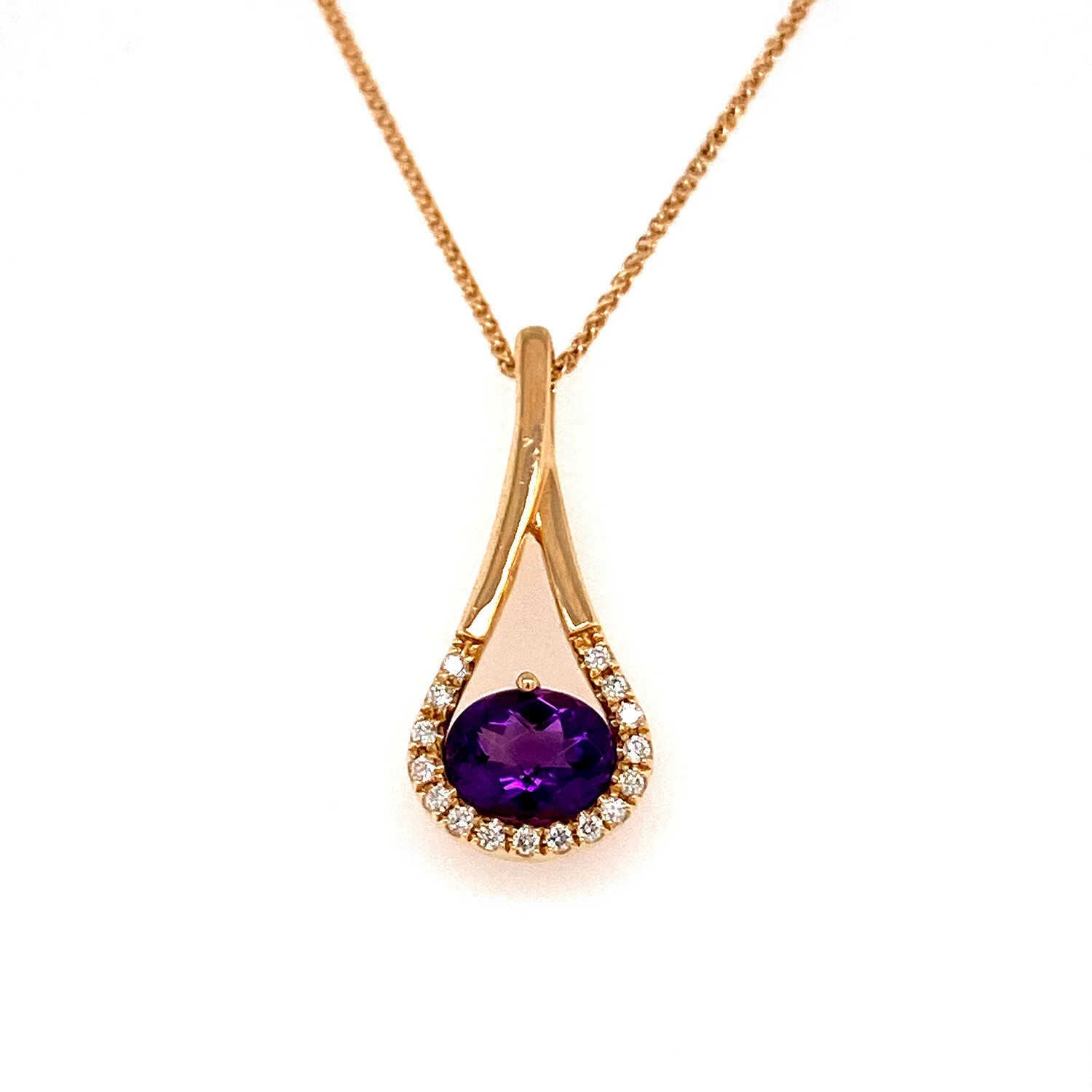 Amethyst And Diamond Pendant