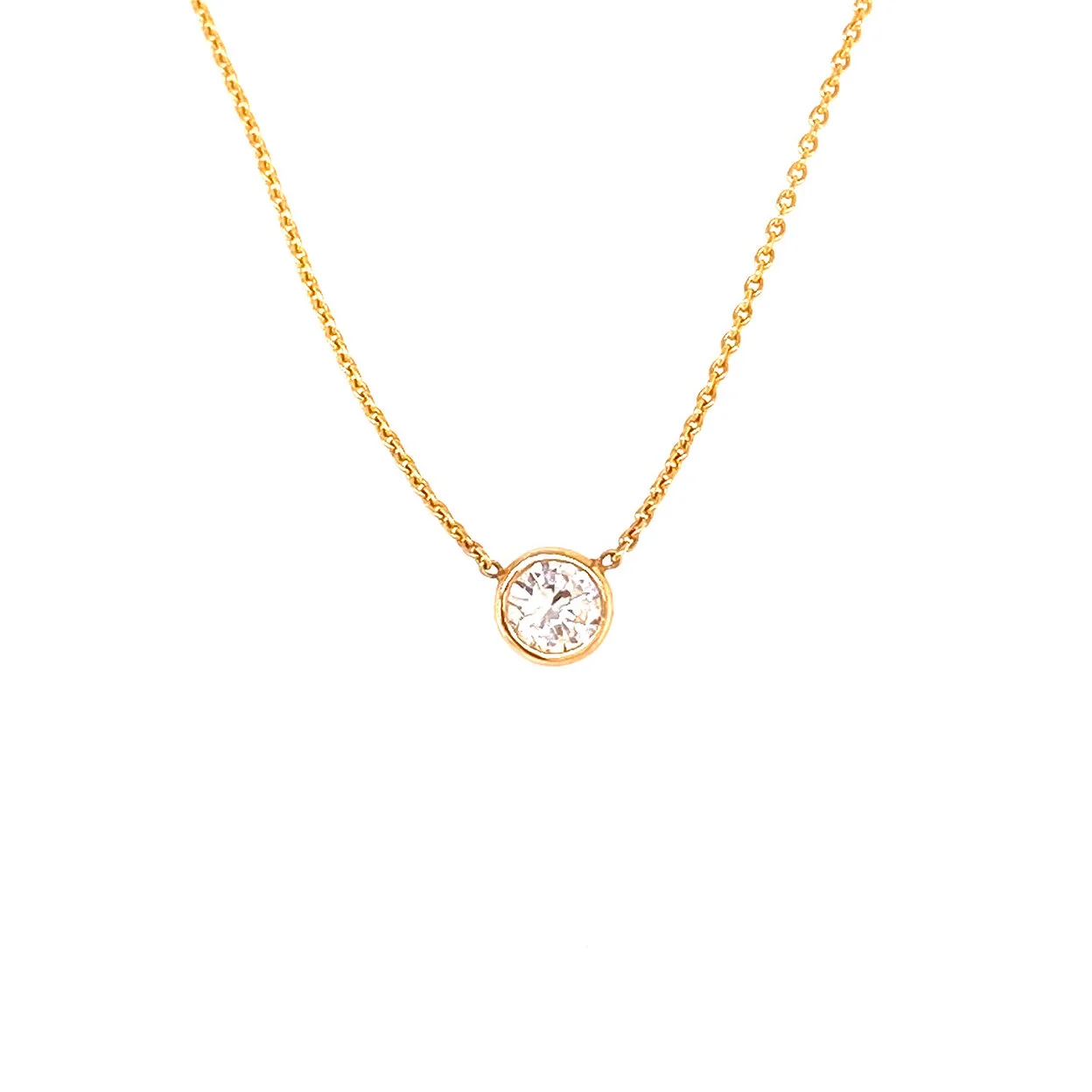 Bezeled Diamond Pendant Necklace (0.32ct)