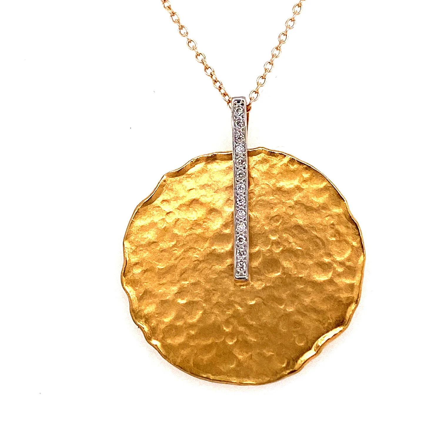 I Reiss Hammered Circle Pendant