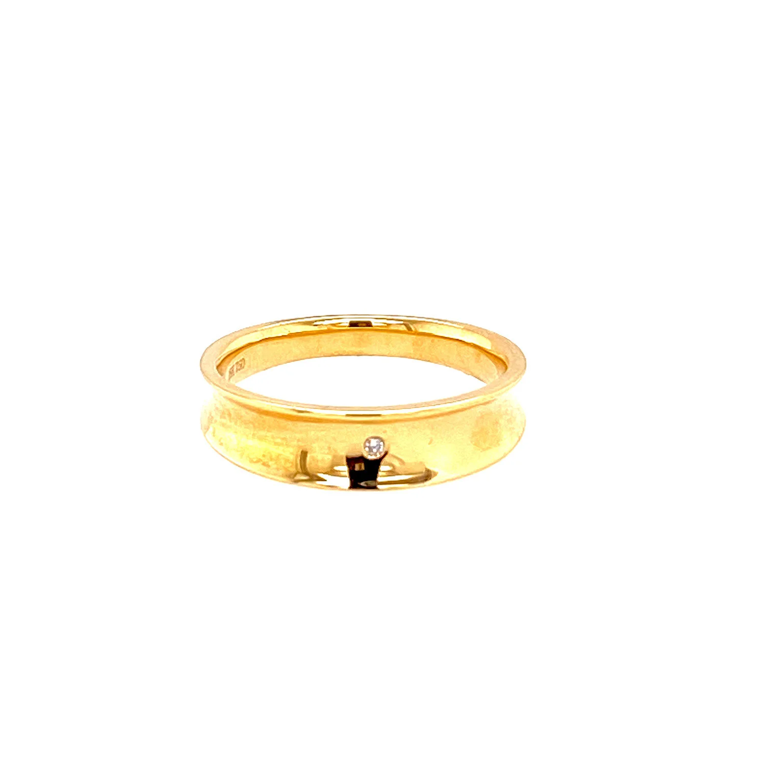 Yellow Gold Band With Diamond Accent