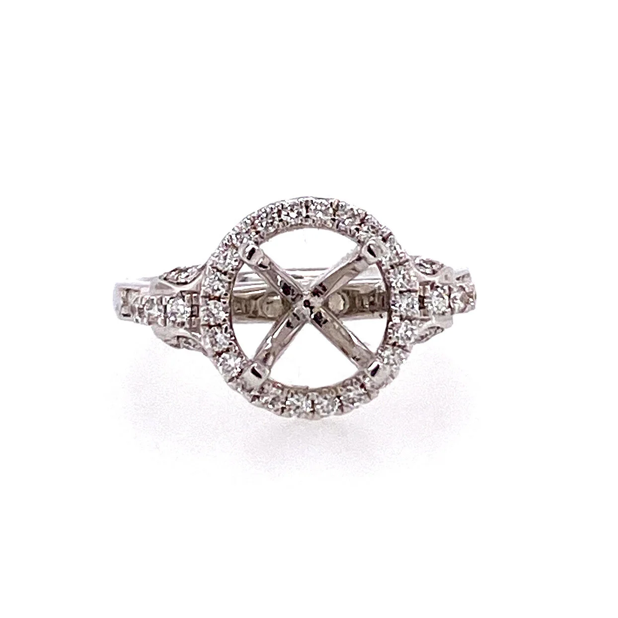 18K White Gold Diamond Halo Remount