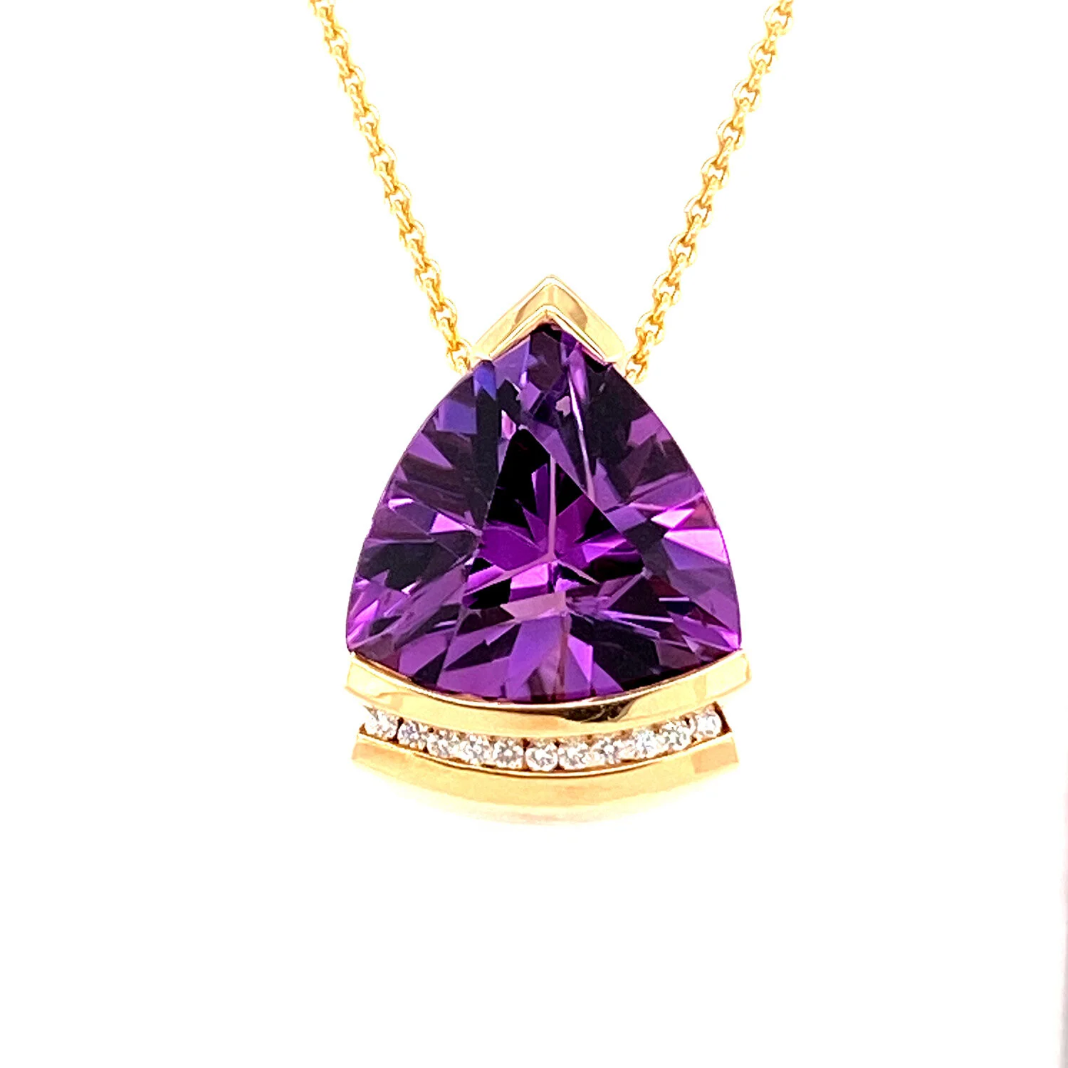 Amethyst Triangular Shaped Pendant