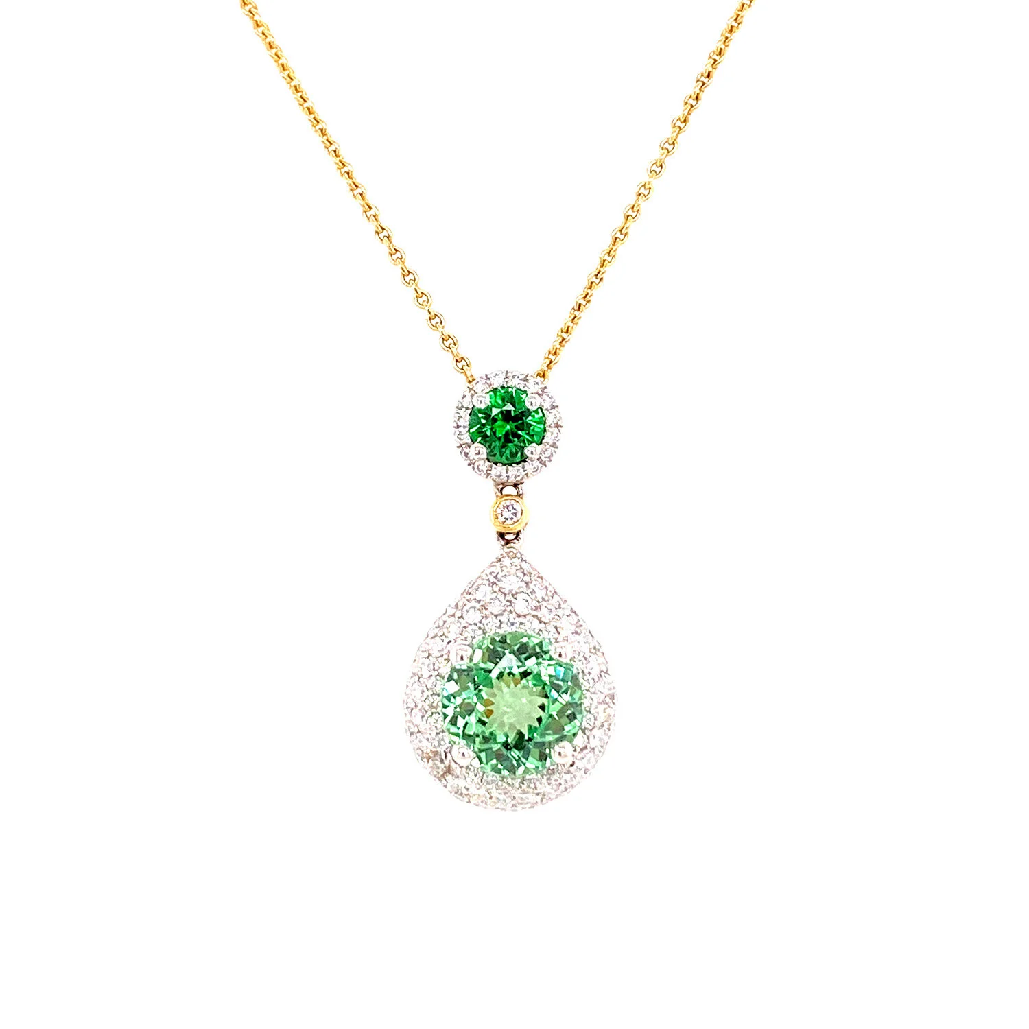 Tsavorite Garnet &amp; Diamond Pendant