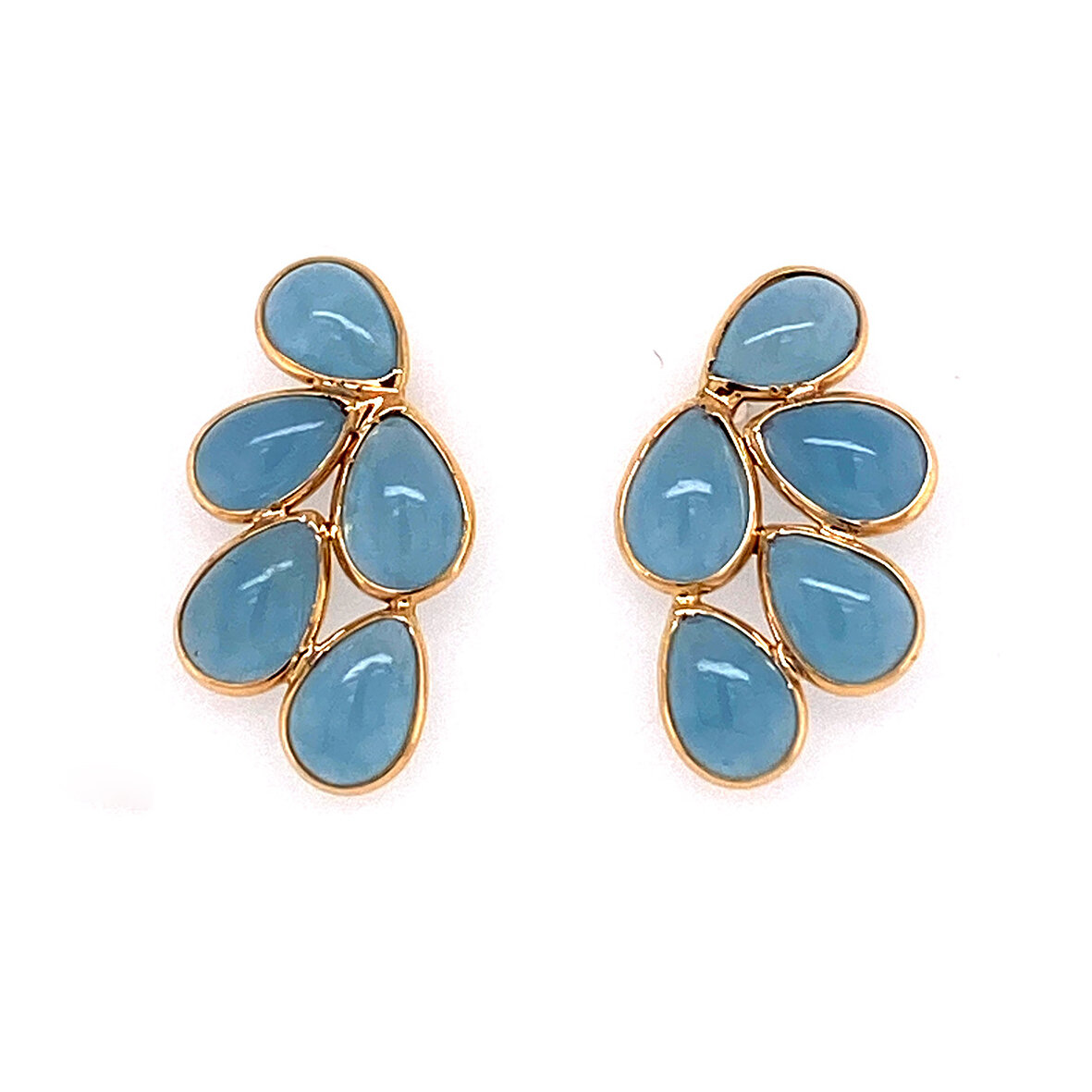 Tresor Aquamarine Cabochon Cluster Earrings