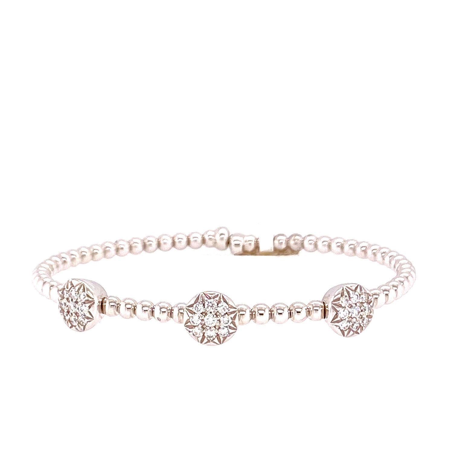 Round Pave Diamond Station Cuff