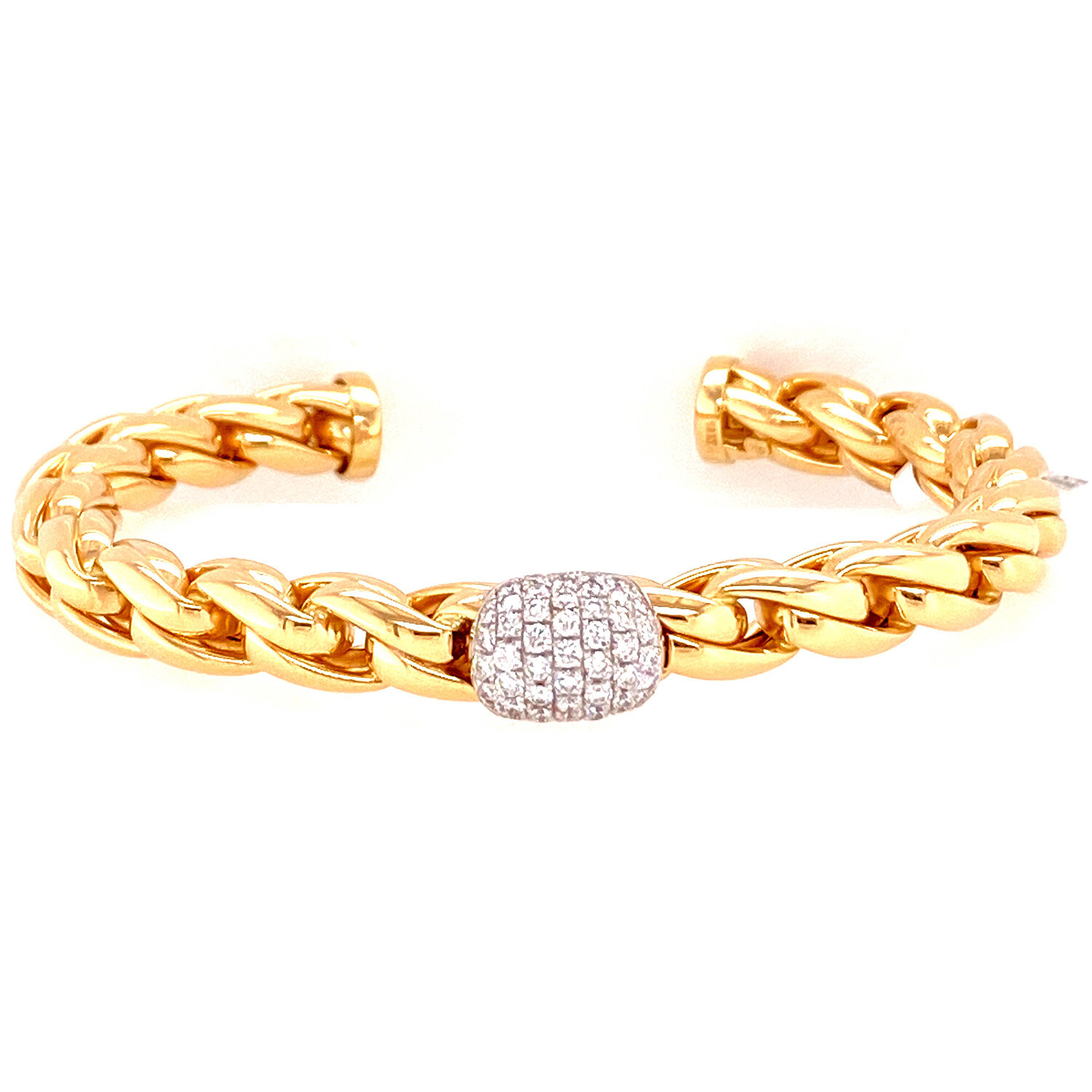 Pave Diamond Solid Chain Cuff