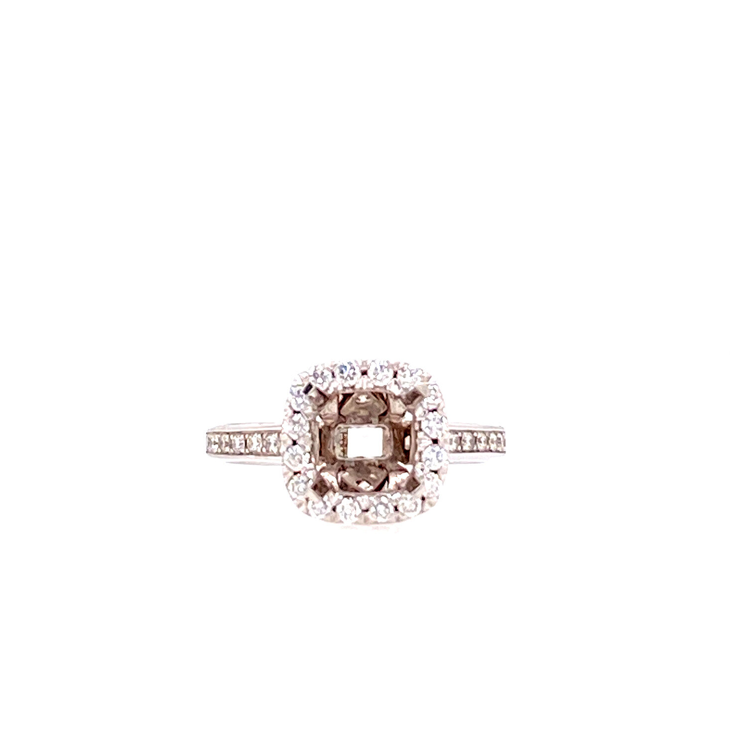18K White Gold Diamond Halo Mounting