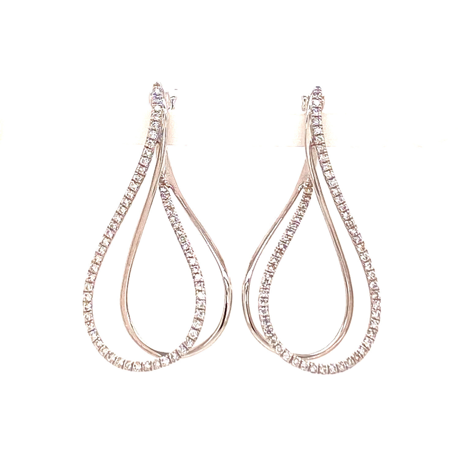 Tear Drop Shaped Diamond Earrings