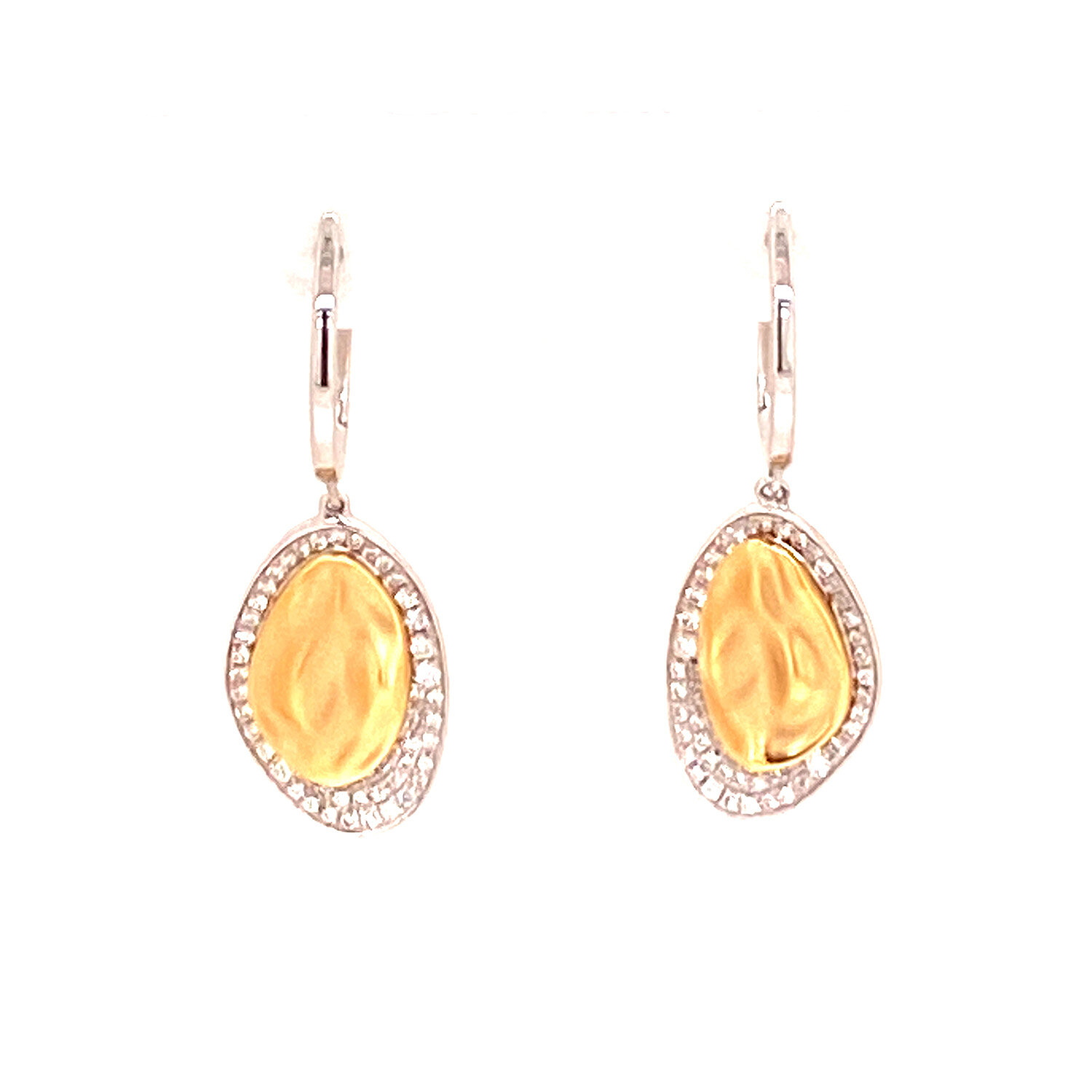 Textured Diamond Drop Earrings