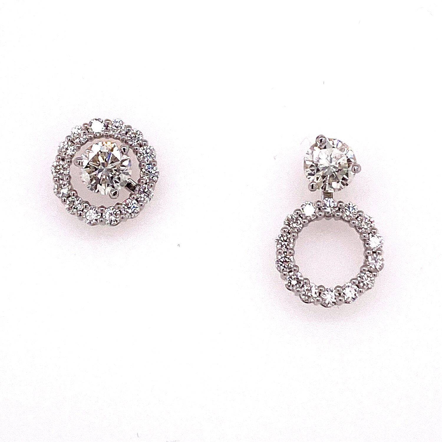 Convertible Diamond Halo Earring Jackets