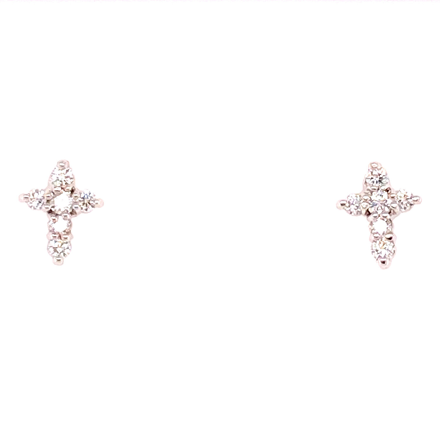 Small Diamond Cross Stud Earrings