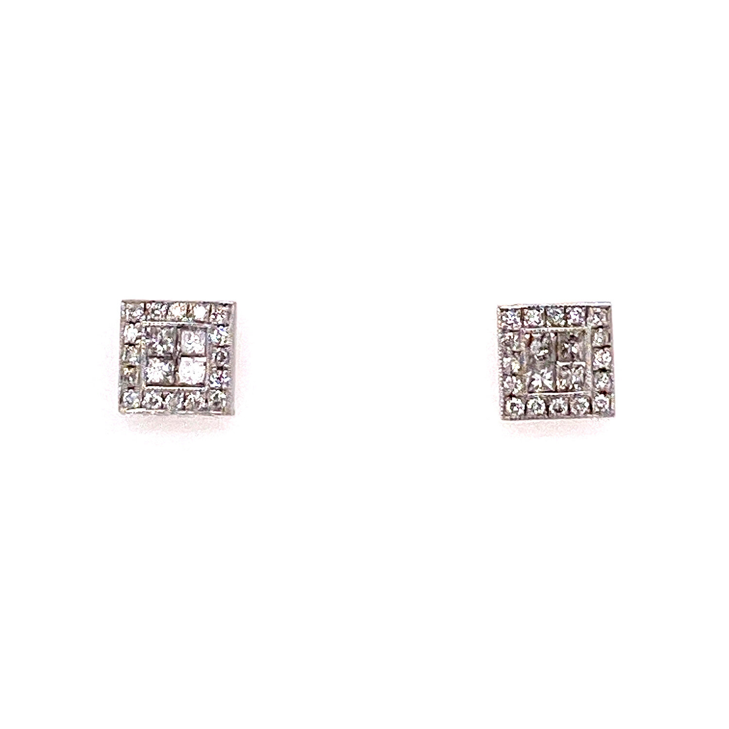 Diamond Cluster Earring Studs