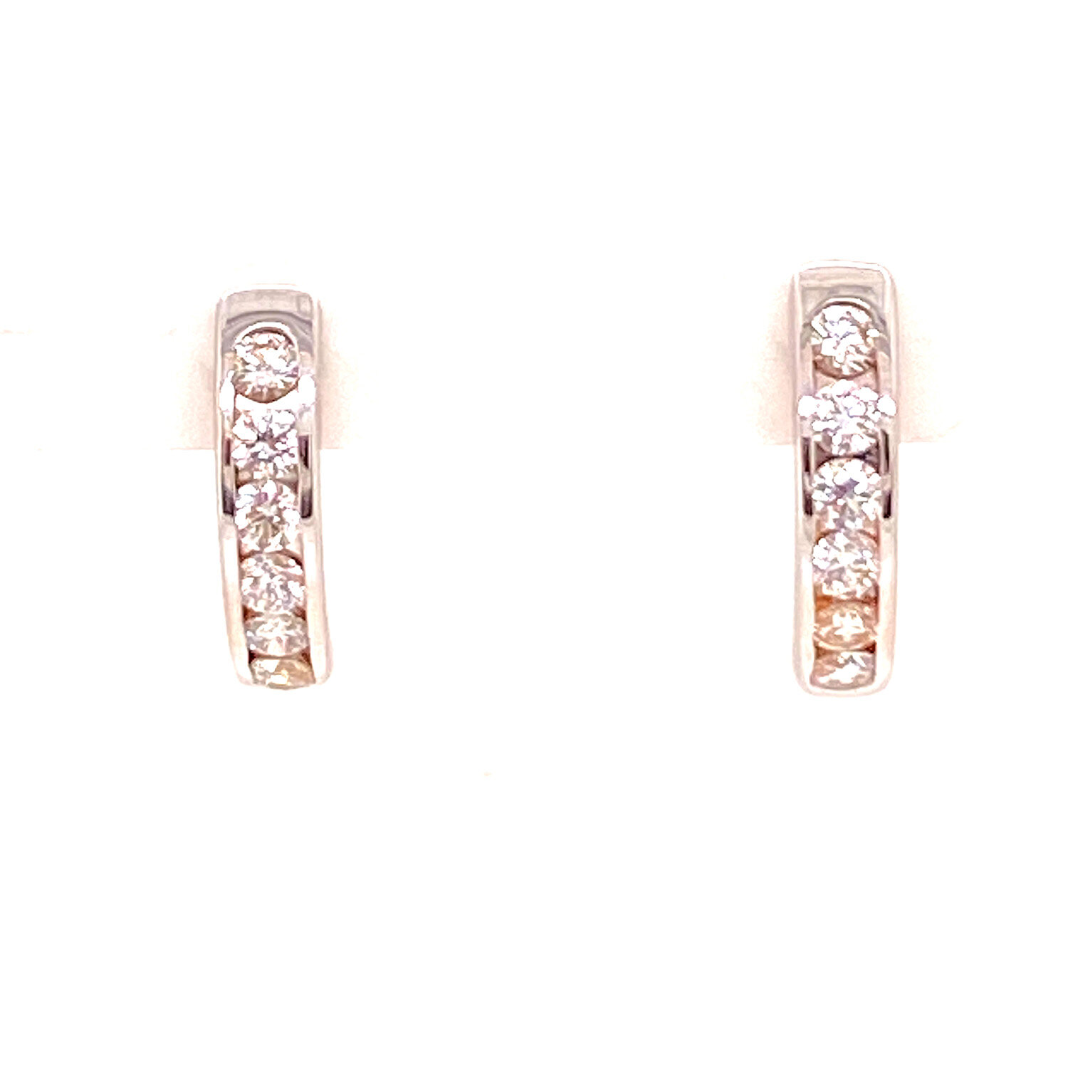 Channel Set Diamond Hoops