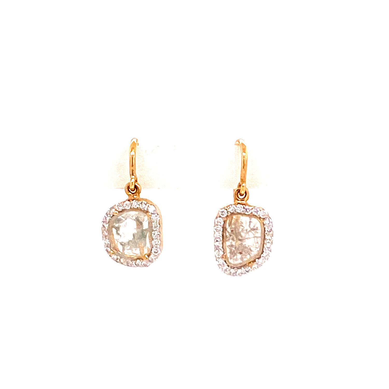 Tresor Diamond Slice Halo Earrings