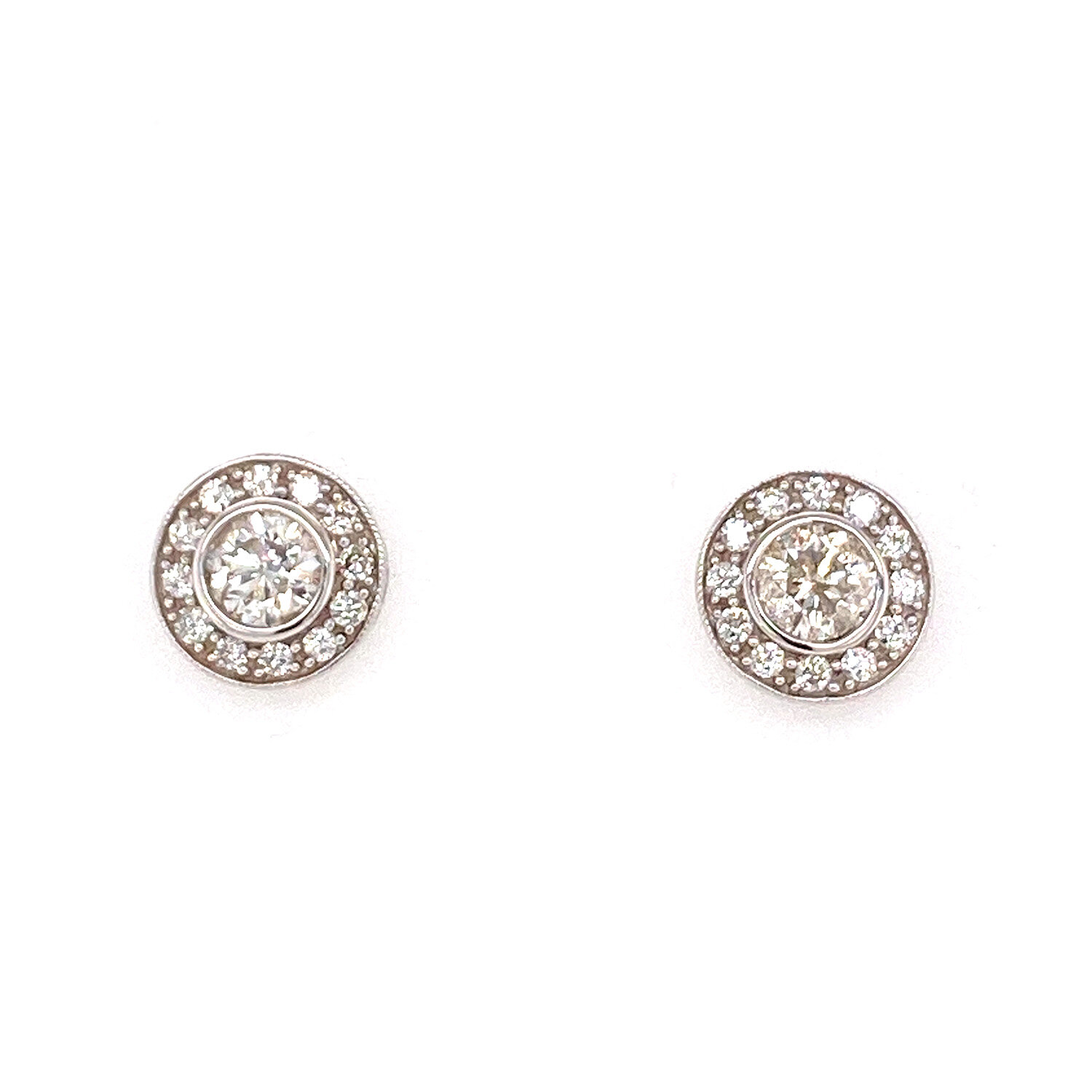 Diamond Stud Cluster Earrings