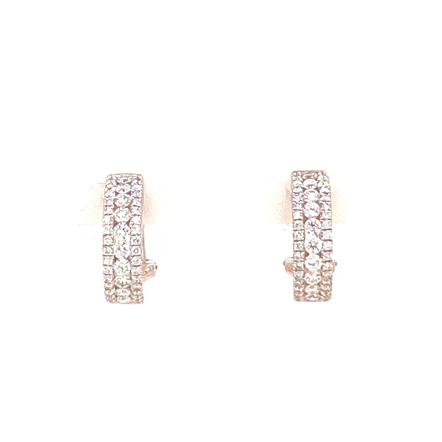 Three Row Diamond Huggies