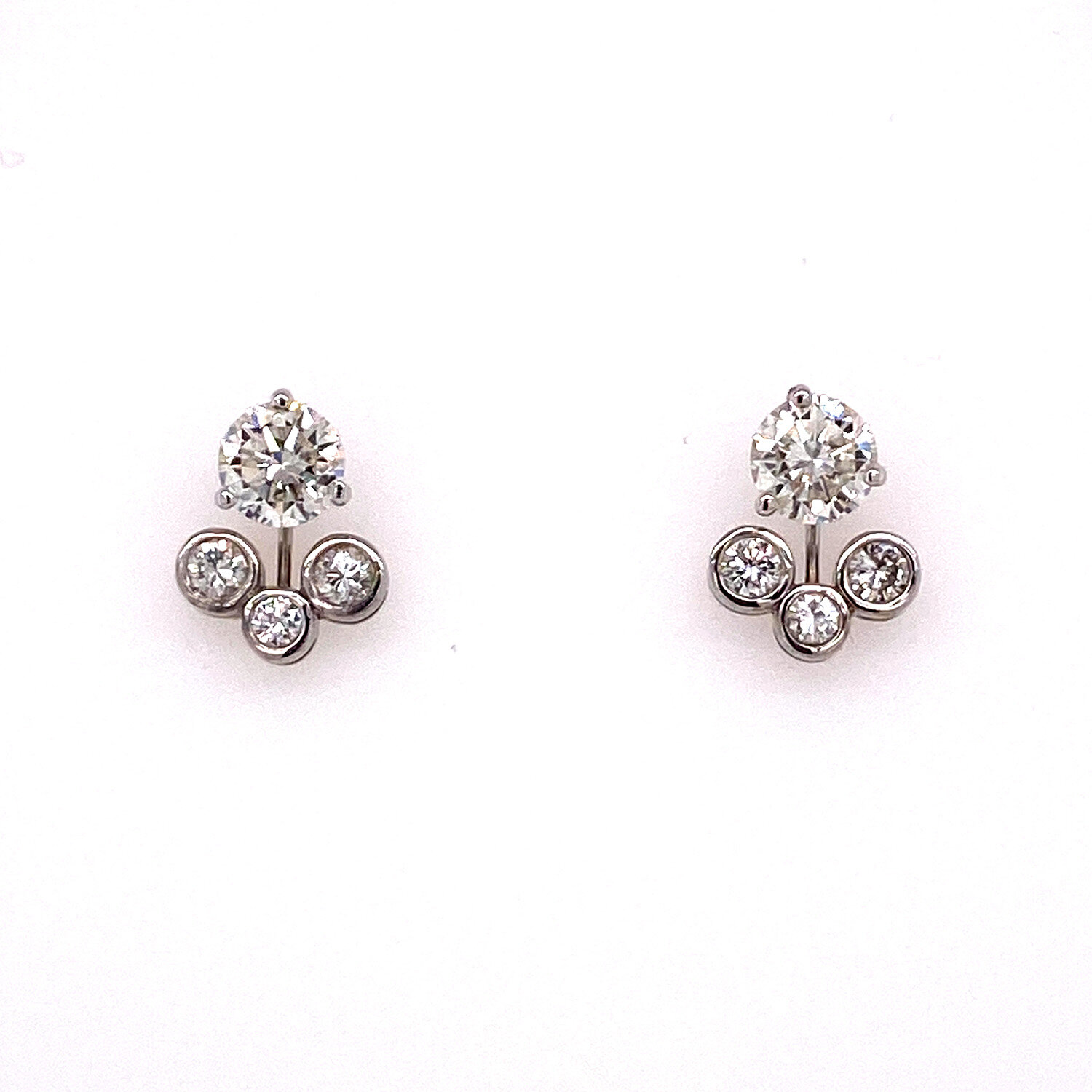 Three Stone Diamond Drop Earring Jackets