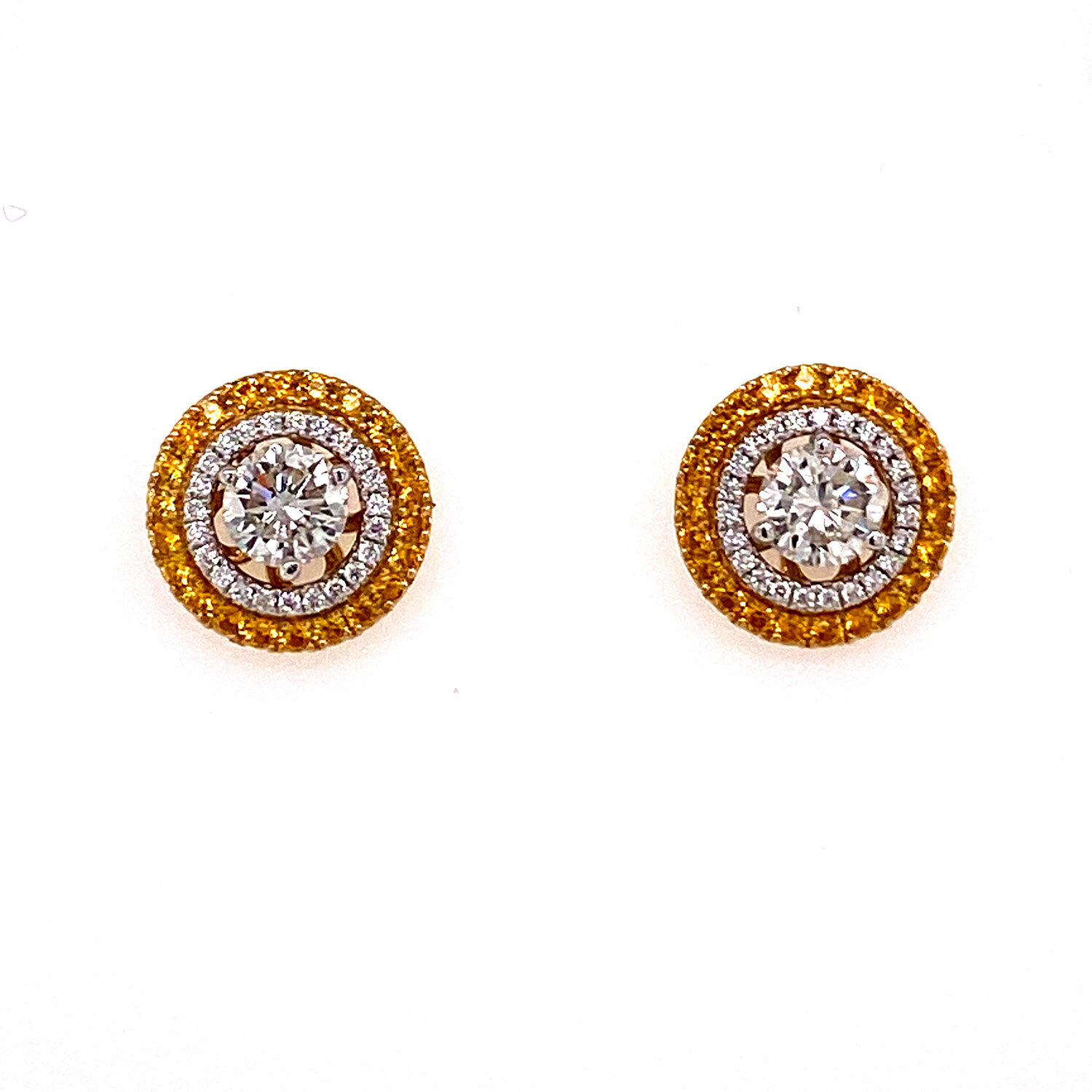 Yellow Sapphire and Diamond Halo Earring Jackets