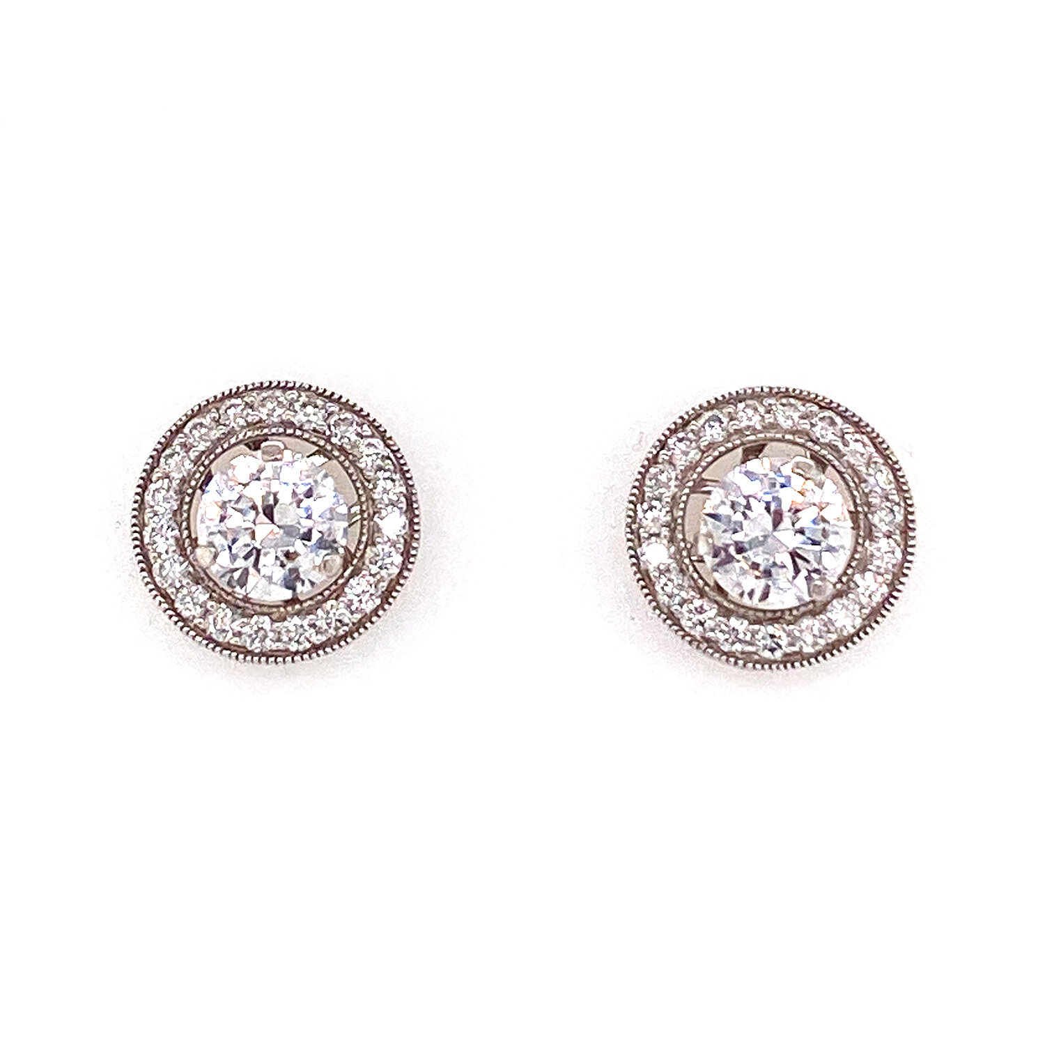 Bead-set Diamond Halo Earring Jackets