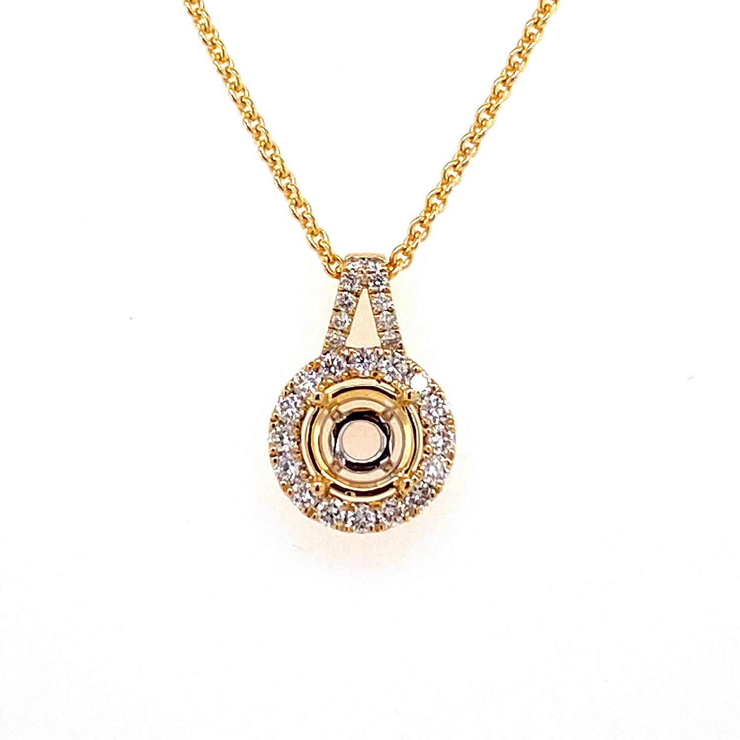 Halo Diamond Pendant Semi Mount