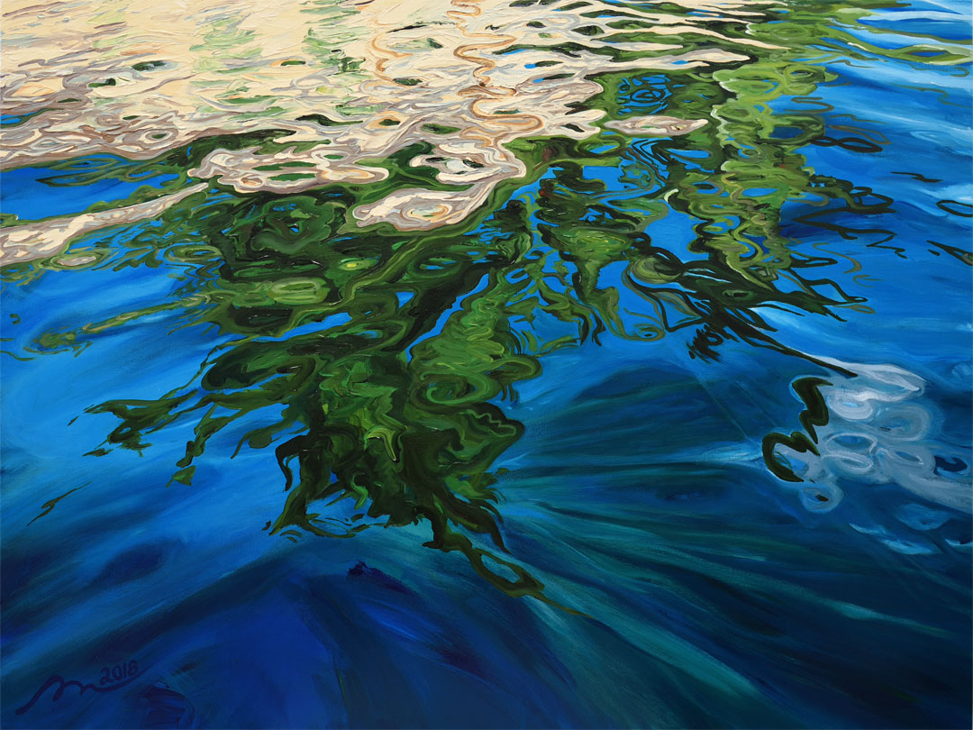  Commissioned piece, Georgian Bay Reflections series, 2018, acrylic on canvas, 36 x 48 inches 