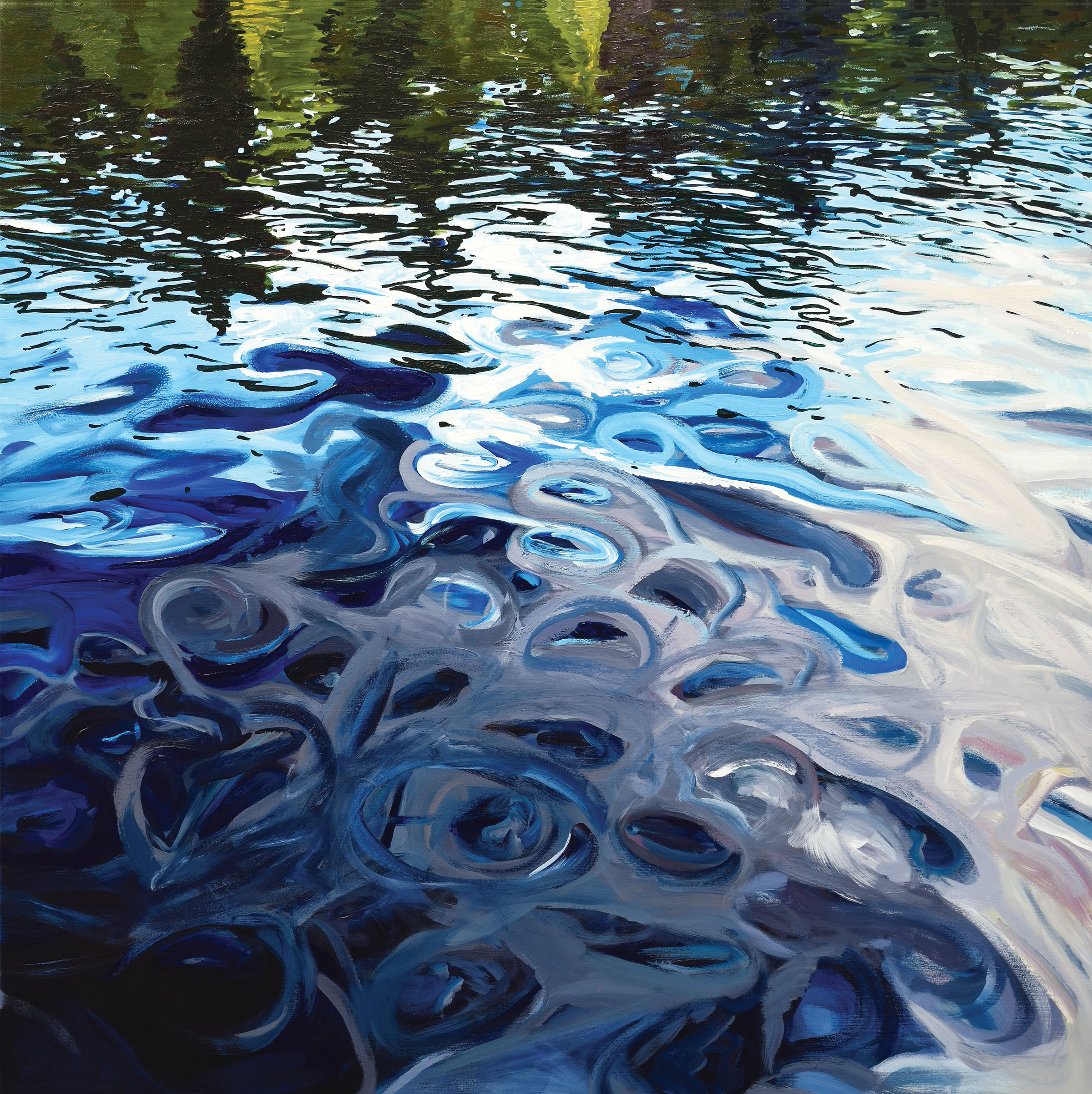 (SOLD) “True Love”, Georgian Bay Reflections Series, 2018, acrylic on canvas, 48 x 48 inches