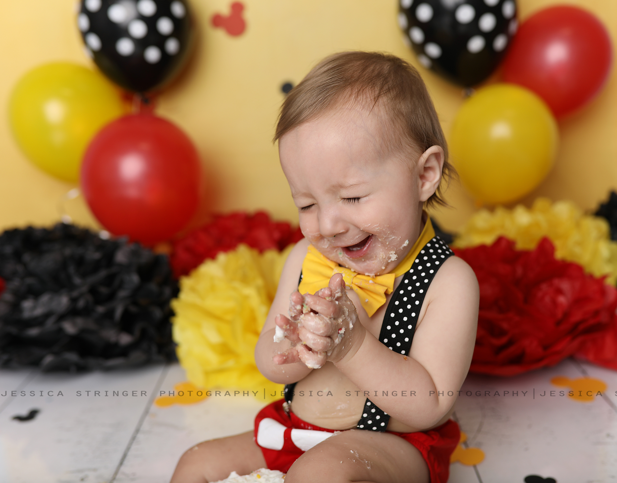 He definitely was a fan of his cake! We had so much fun! <3 Rochester Ny newborn photography | Newborn photographers in Rochester | Baby photographers Rochester NY | Cake smash photos Rochester Ny