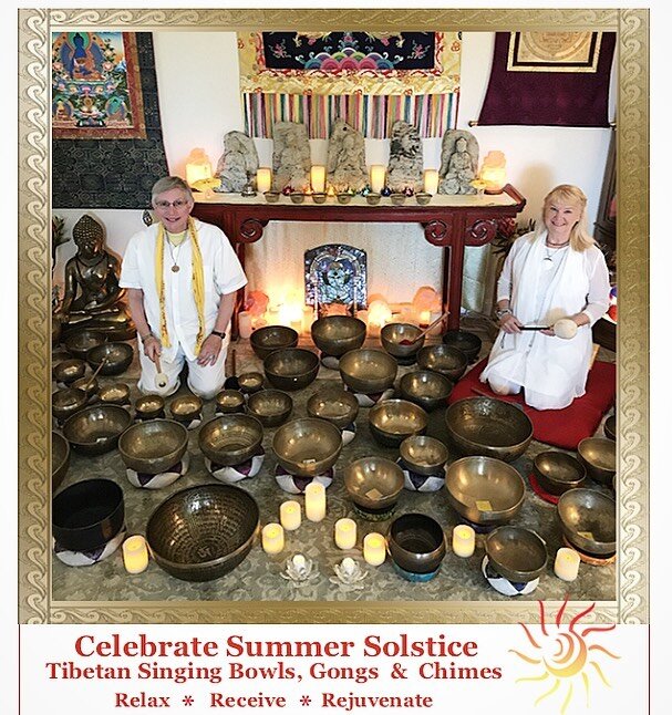 This Saturday- Summer Solstice Celebration with Tibetan Singing Bowls!  Let&rsquo;s recalibrate our vibration during these interesting times... Space is limited so please register via our website under events.  4:30pm session or 6:30pm session $15-$2