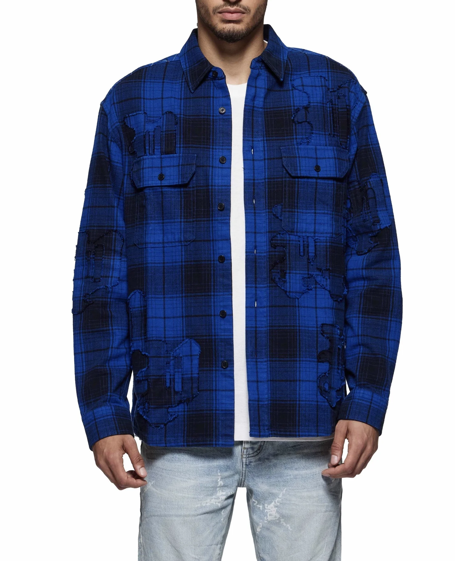 Purple Brand Gothic P Plaid Flannel Shirt — MODA