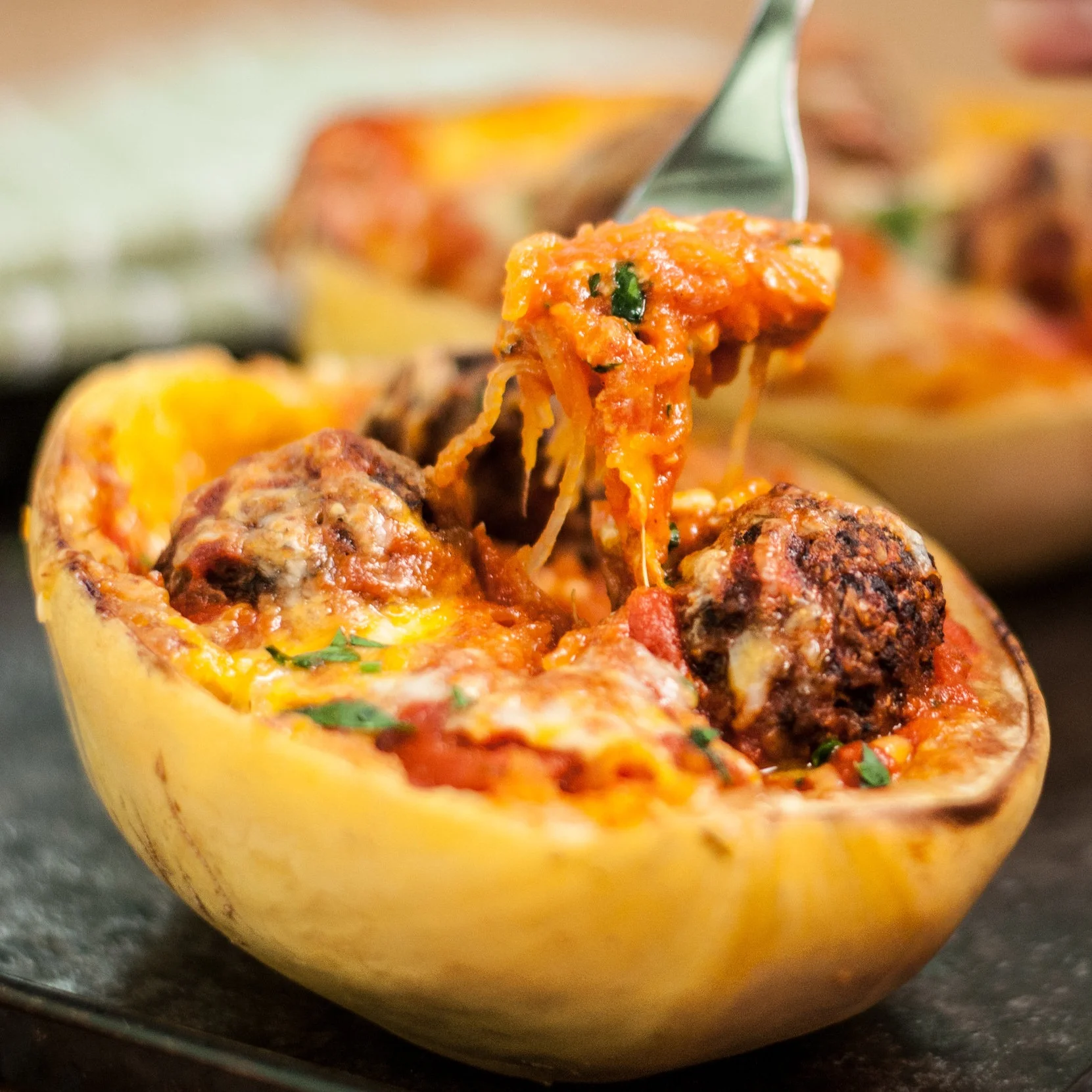 Spaghetti Squash & Meatless Meat Balls