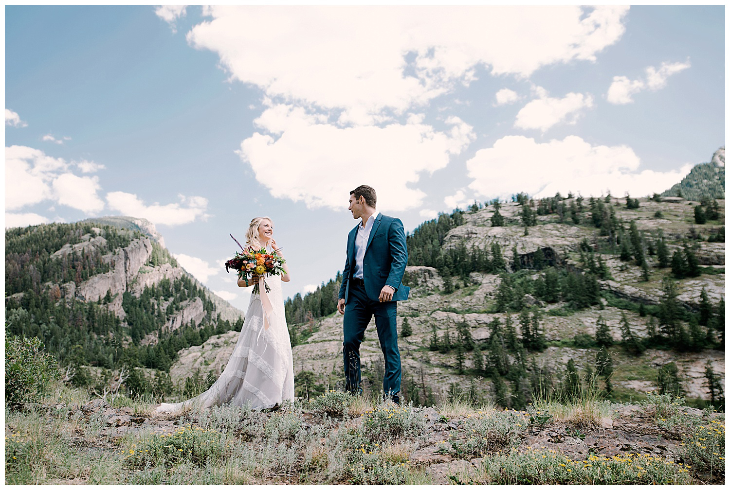 bride and groom first look, adventurous first look, maroon bells wilderness wedding, adventure wedding, adventurous colorado wedding photographer, marble colorado wedding