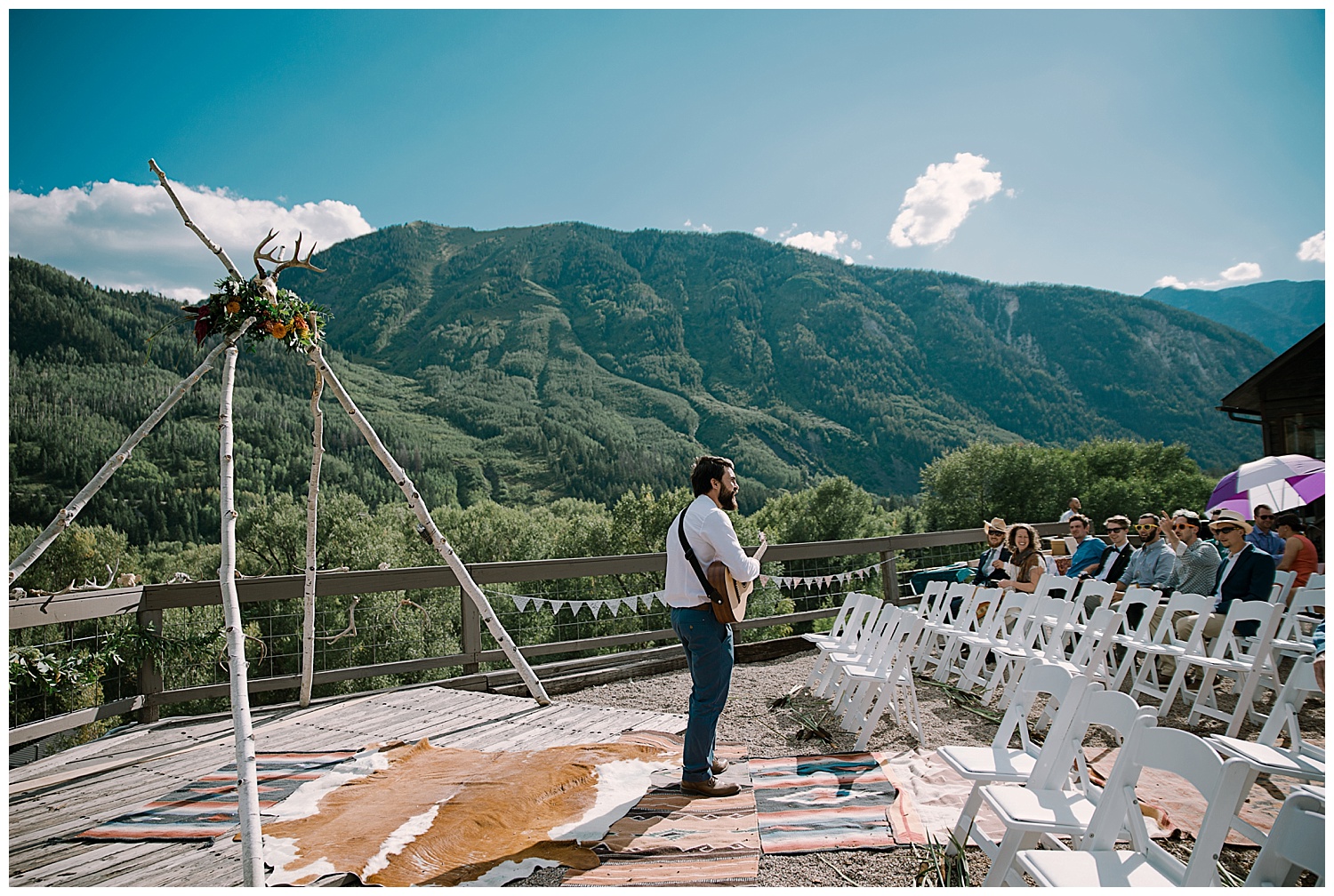 outdoor colorado wedding ceremony, marble lodge wedding, marble colorado wedding, adventure wedding, adventurous colorado wedding photography