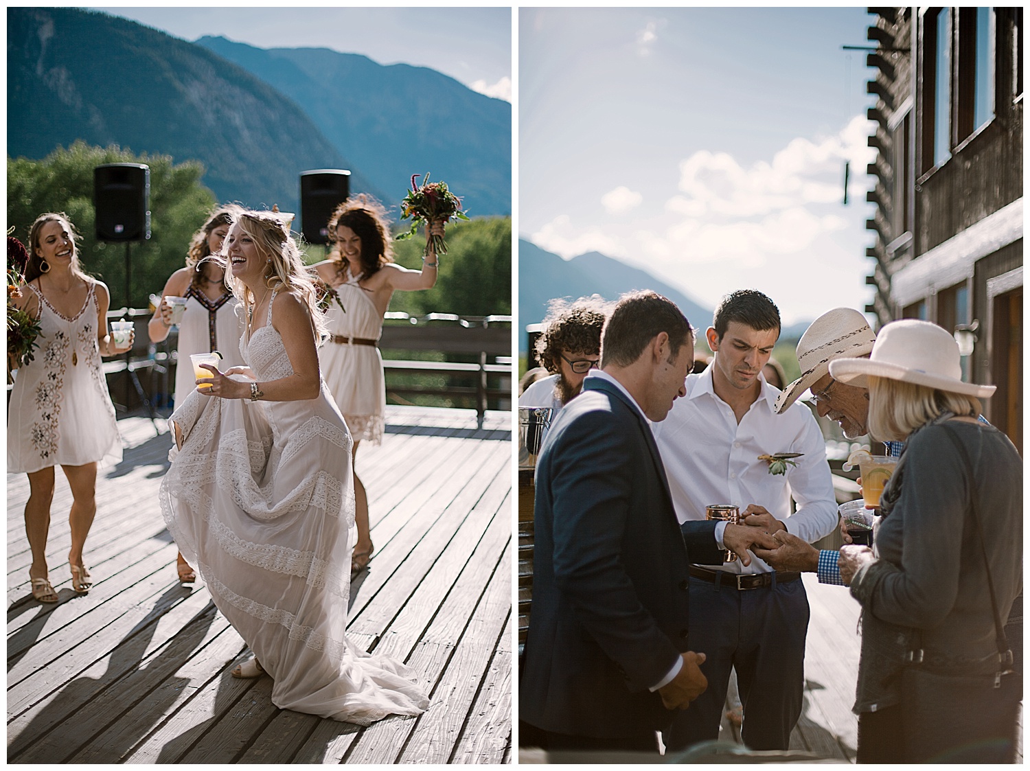 cocktail hour, outdoor colorado wedding, adventurous colorado wedding photographer, marble colorado wedding, marble lodge wedding