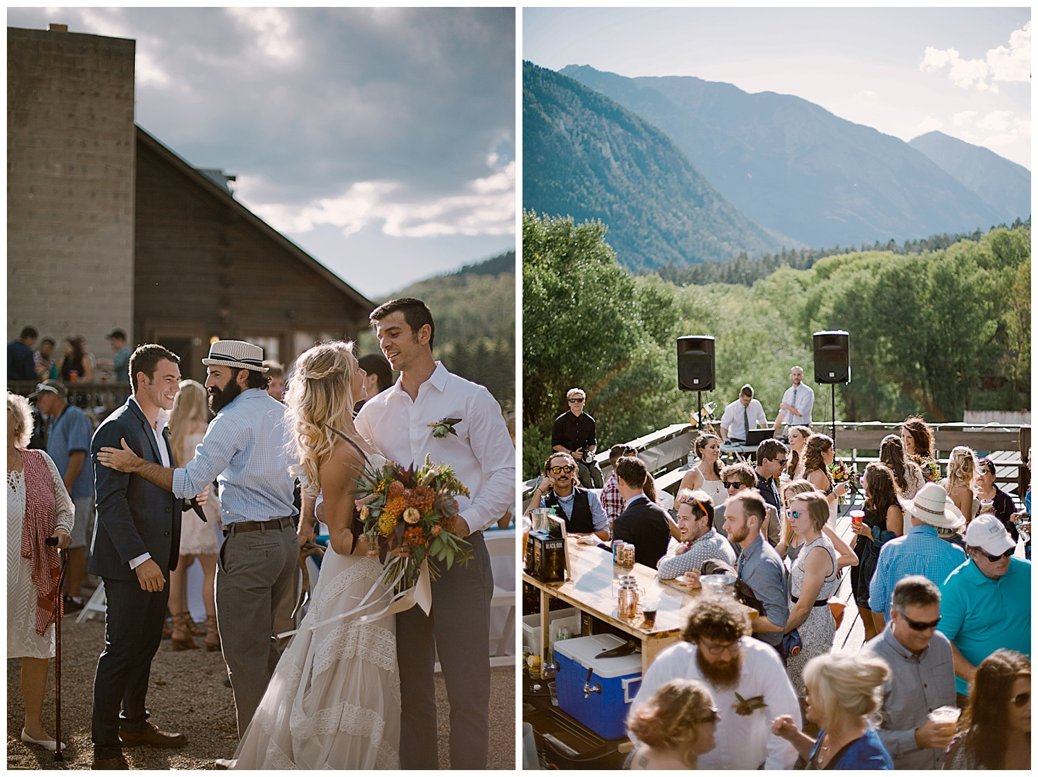 cocktail hour, marble lodge wedding, marble colorado wedding, outdoor colorado wedding, adventurous colorado wedding photographer