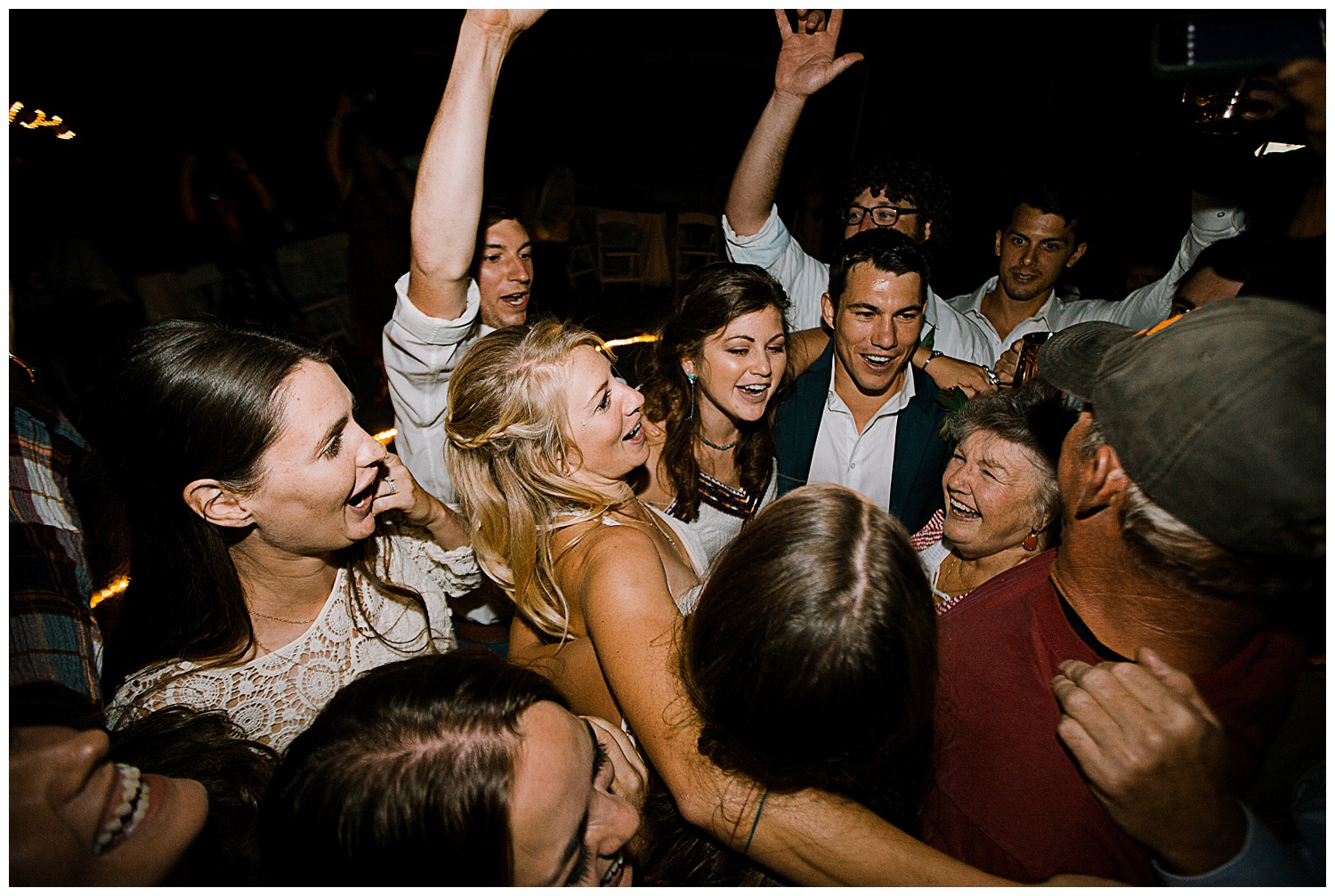 bride and groom at wedding reception, outdoor colorado wedding, marble colorado wedding, marble lodge wedding, adventurous colorado wedding photographer